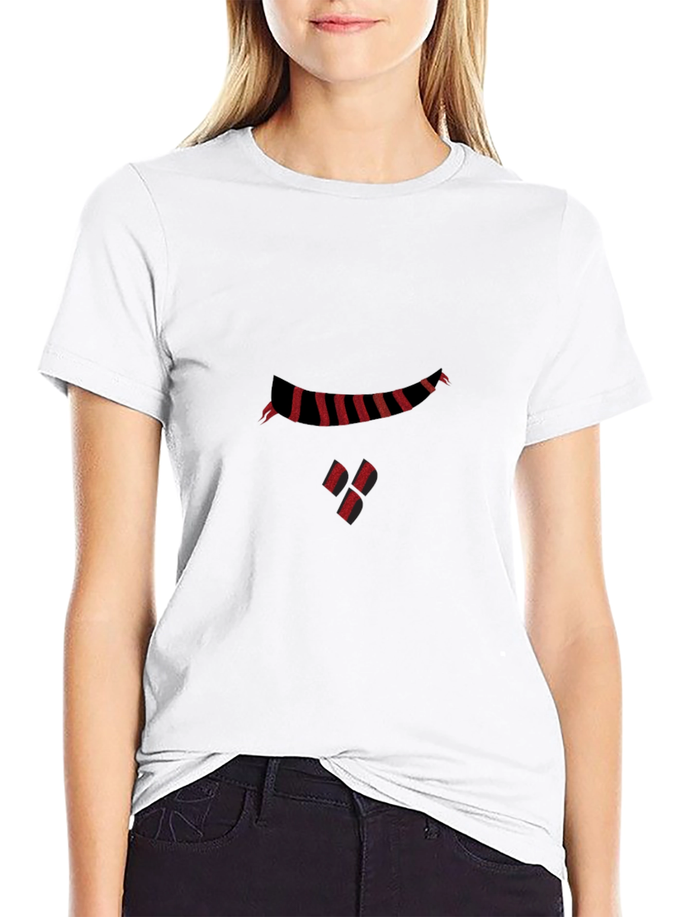 Striped Graphic Black Tee