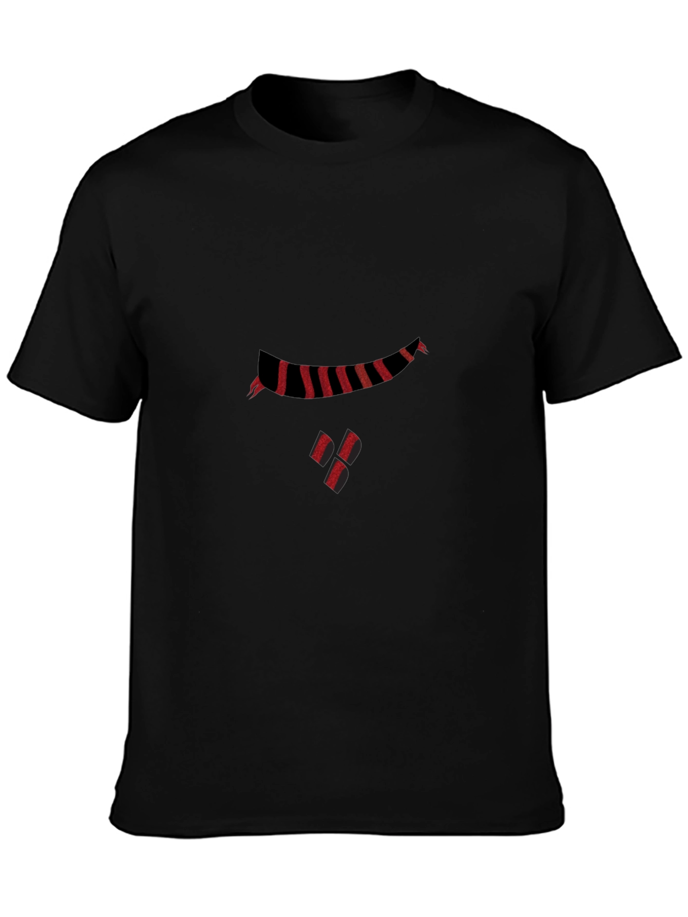 Striped Graphic Black Tee