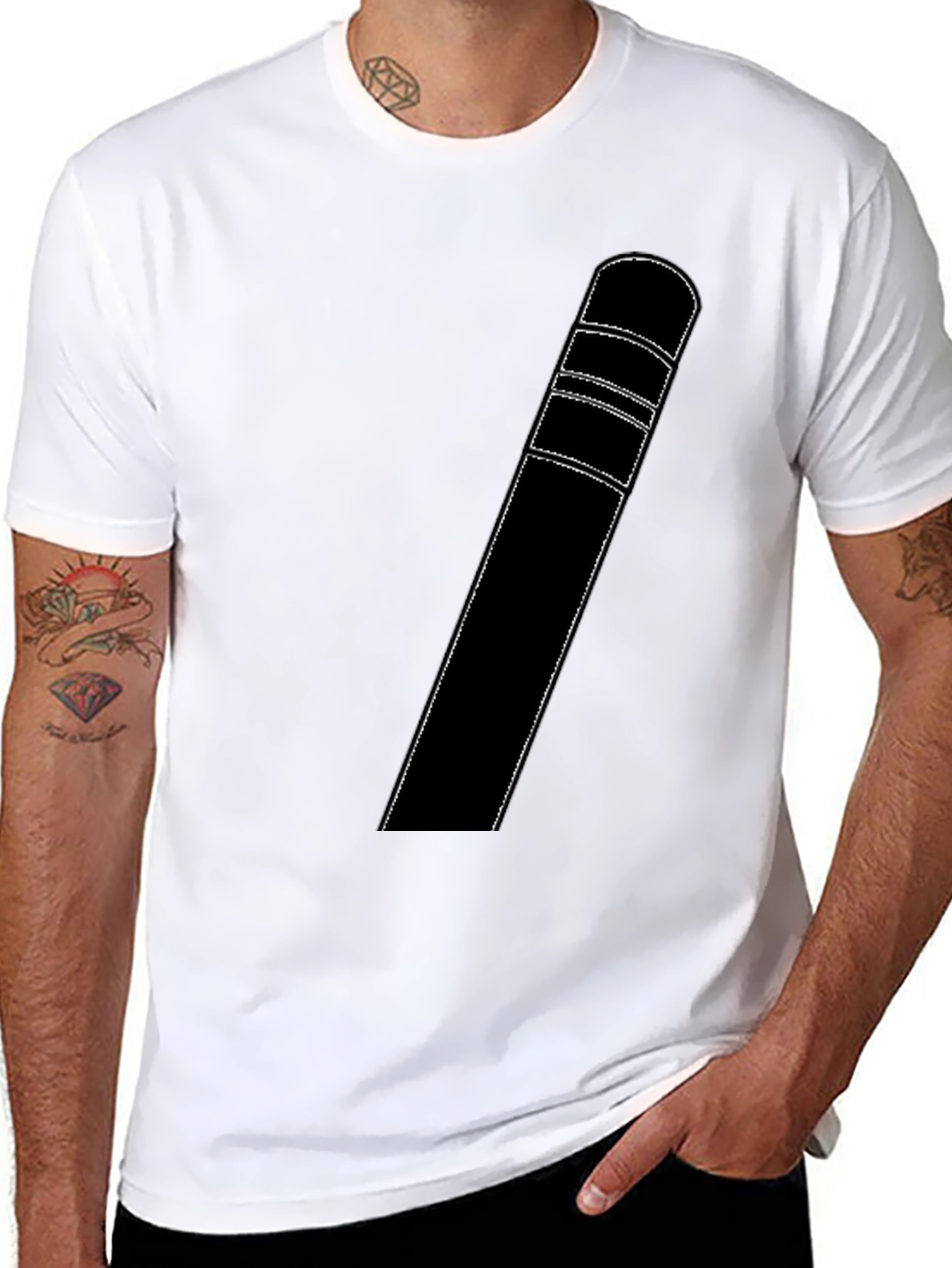 Modern Black T-Shirt with Unique Graphic Design