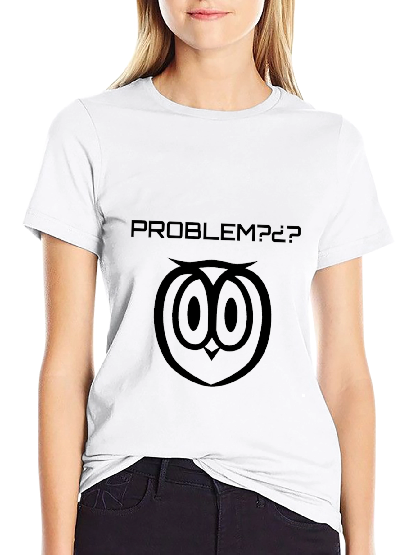Problem? Owl Graphic T-Shirt - Black Cotton Tee