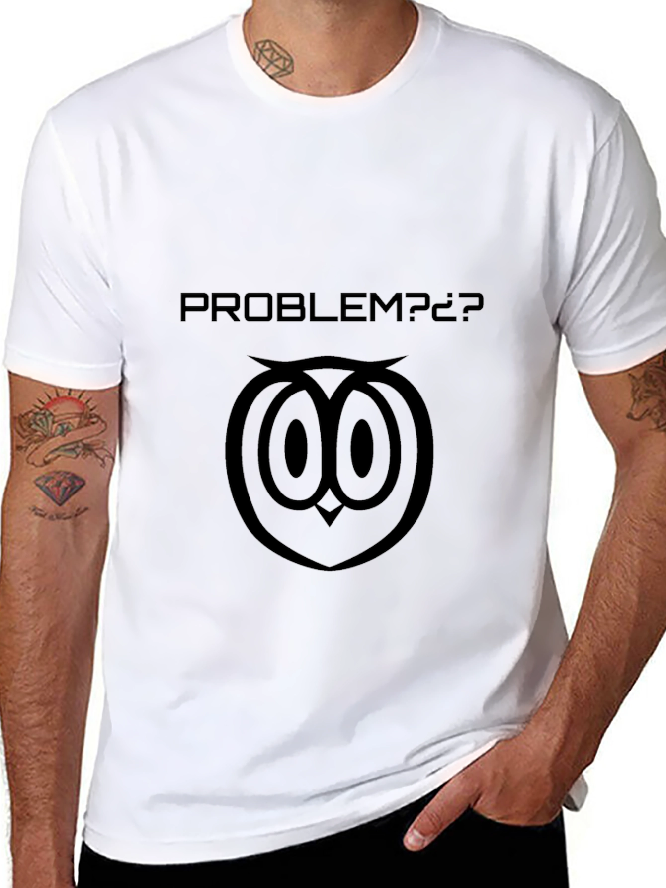 Problem? Owl Graphic T-Shirt - Black Cotton Tee