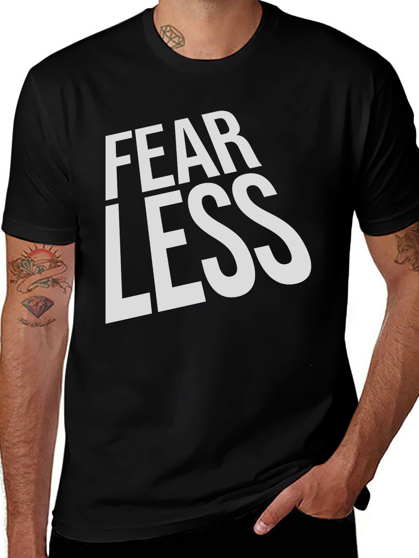 Fearless Black Graphic Tee Shirt