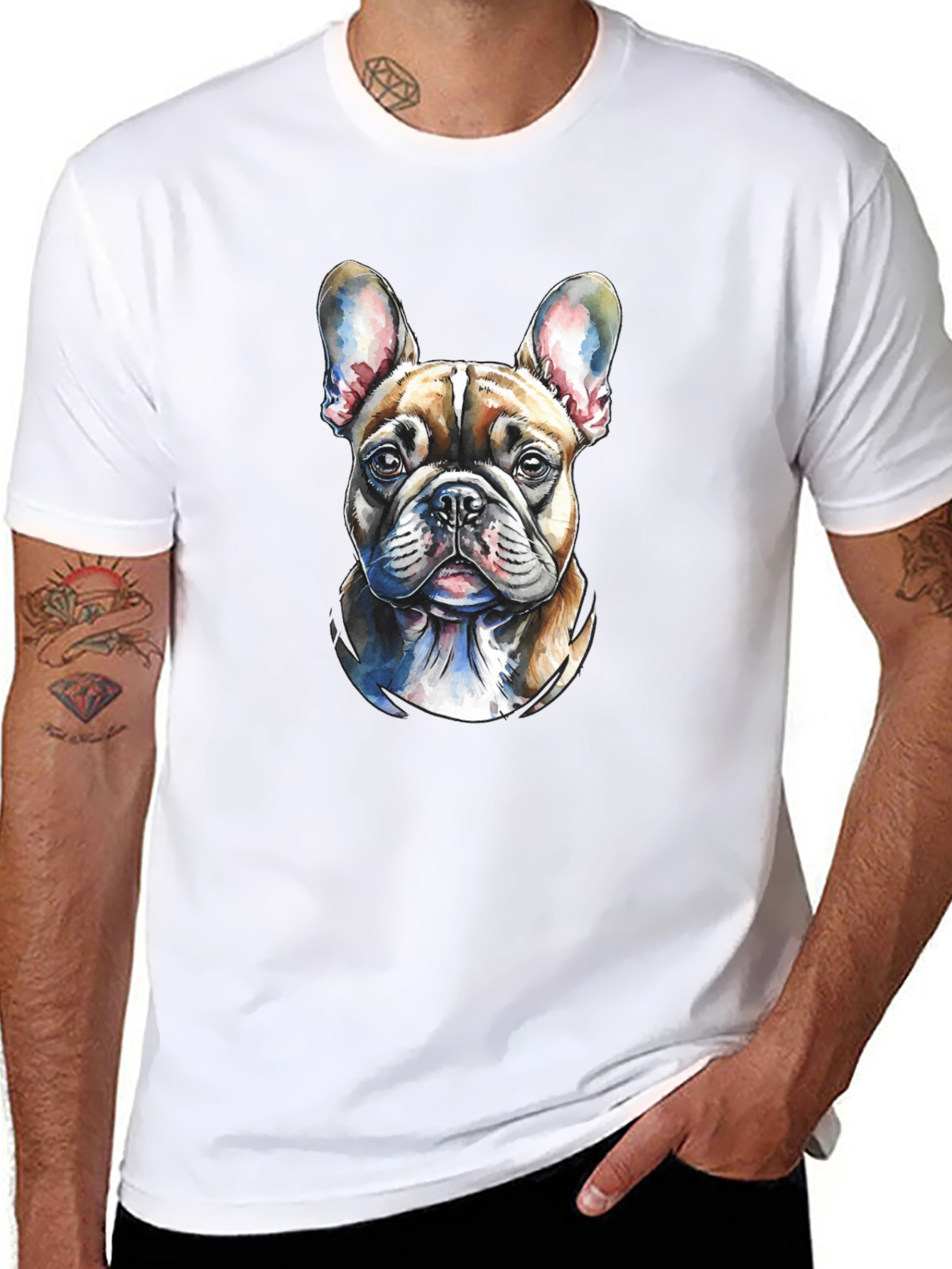 Dog Portrait Tee - Stylish Canine Graphic T-Shirt