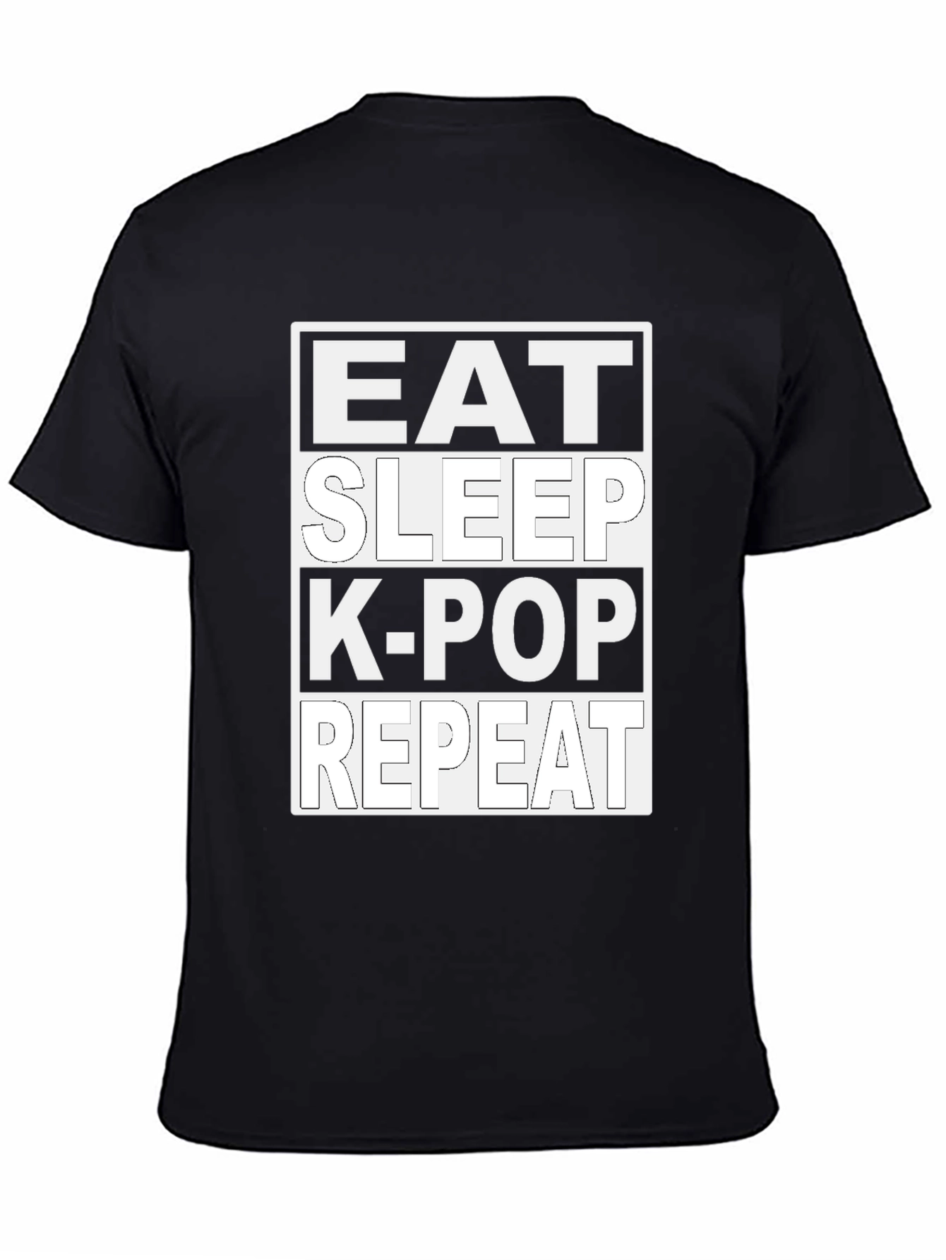Eat Sleep K-Pop Repeat Black T-Shirt