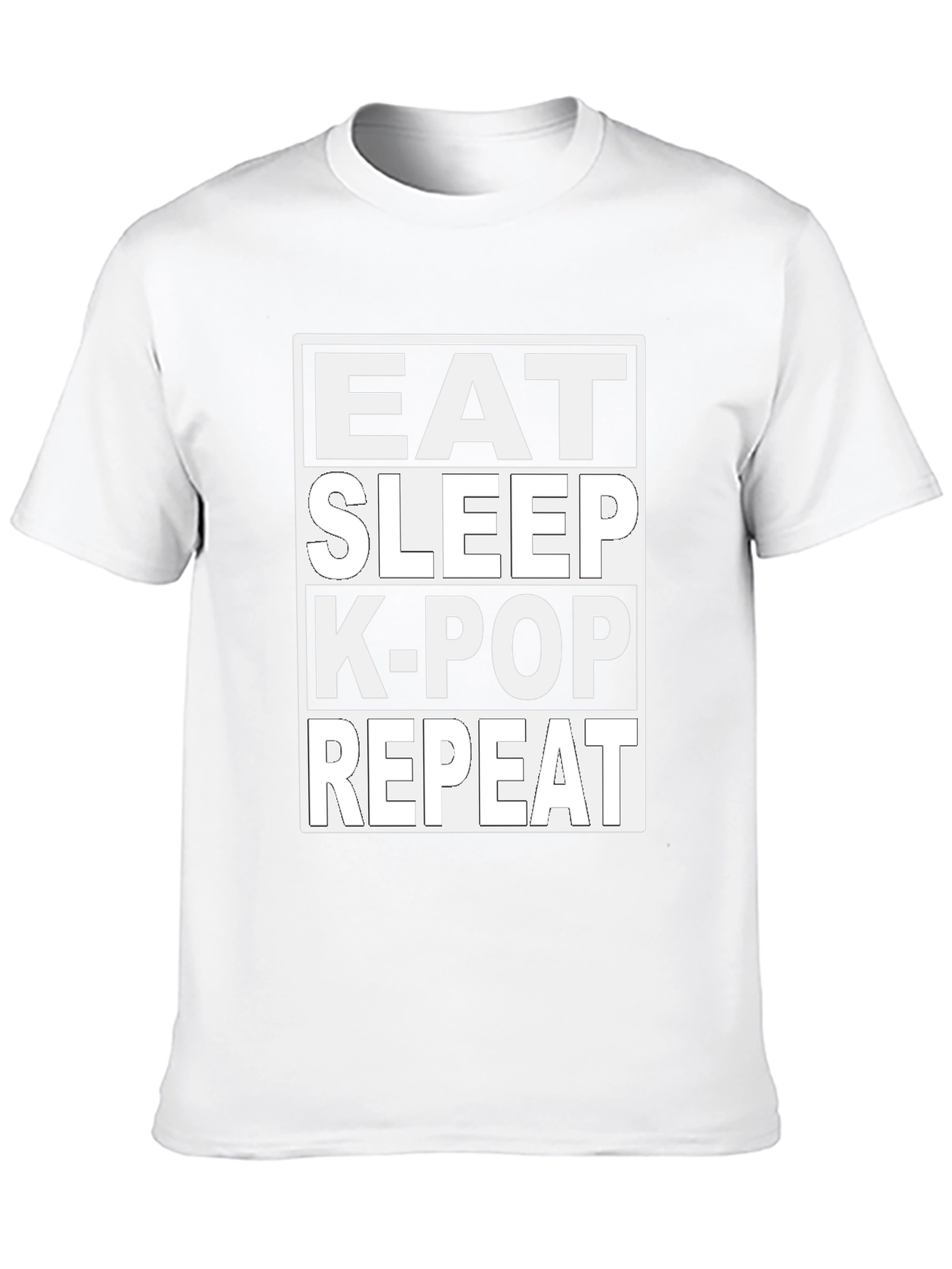 Eat Sleep K-Pop Repeat Black T-Shirt