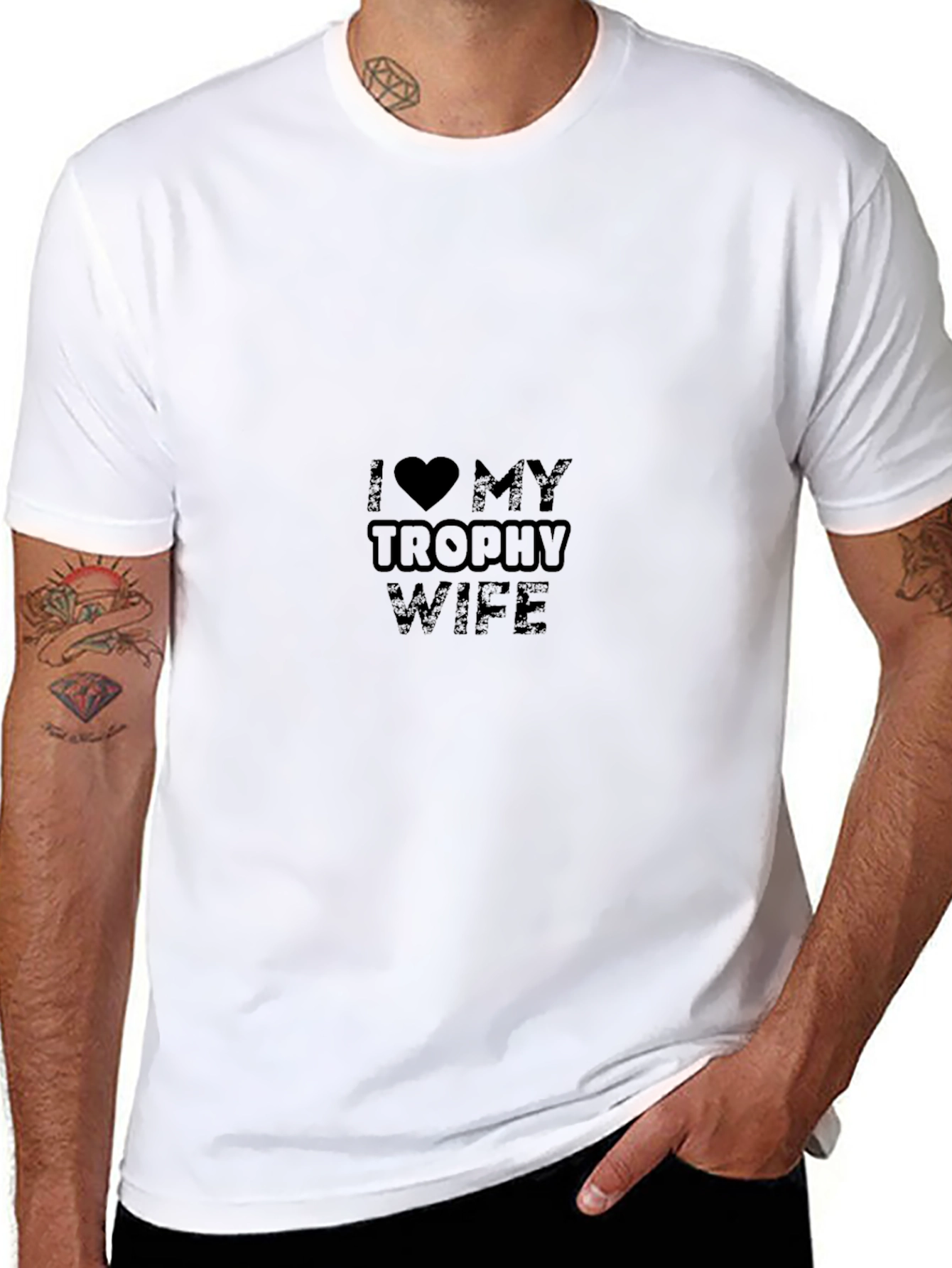I Love My Trophy Wife Black T-Shirt