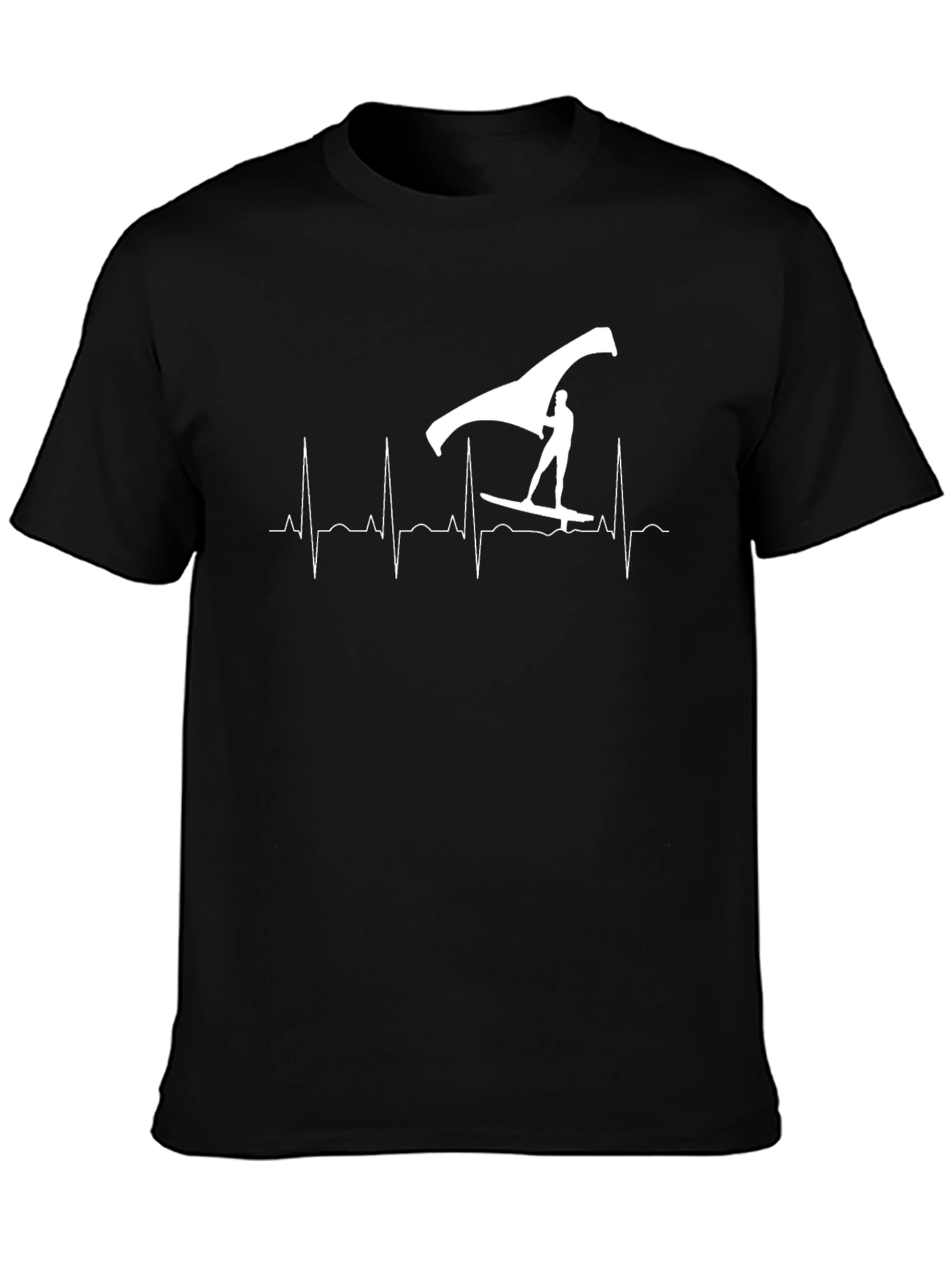 Wing Foil Heartbeat T-Shirt - Black