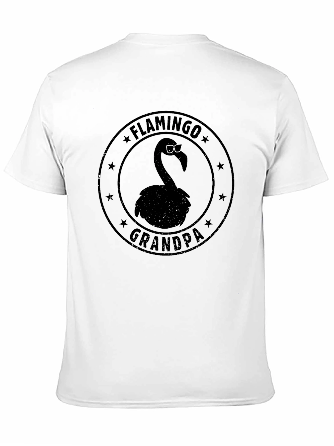 Flamingo Grandpa Black T-Shirt