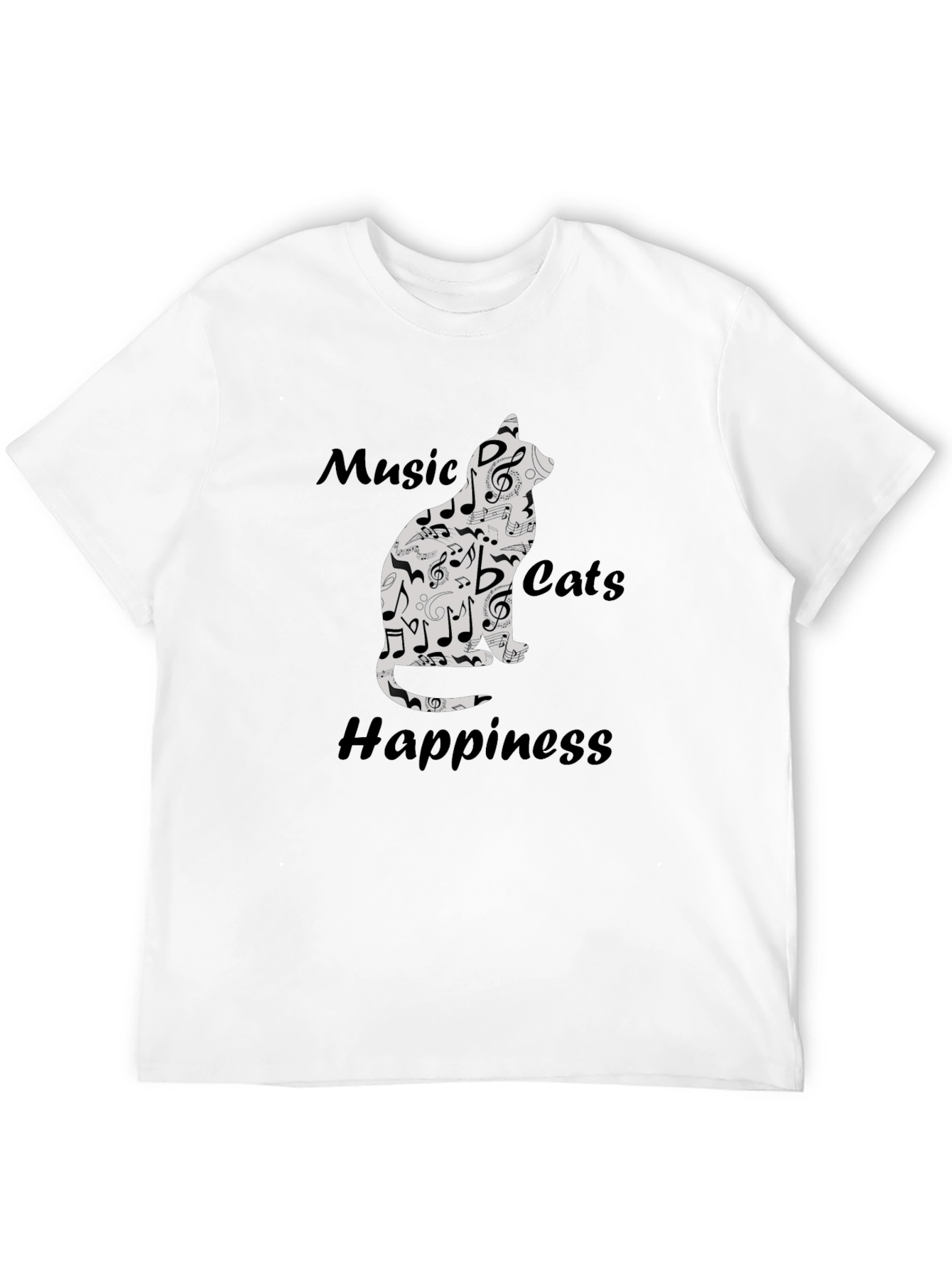 Music Cats Happiness Graphic T-Shirt