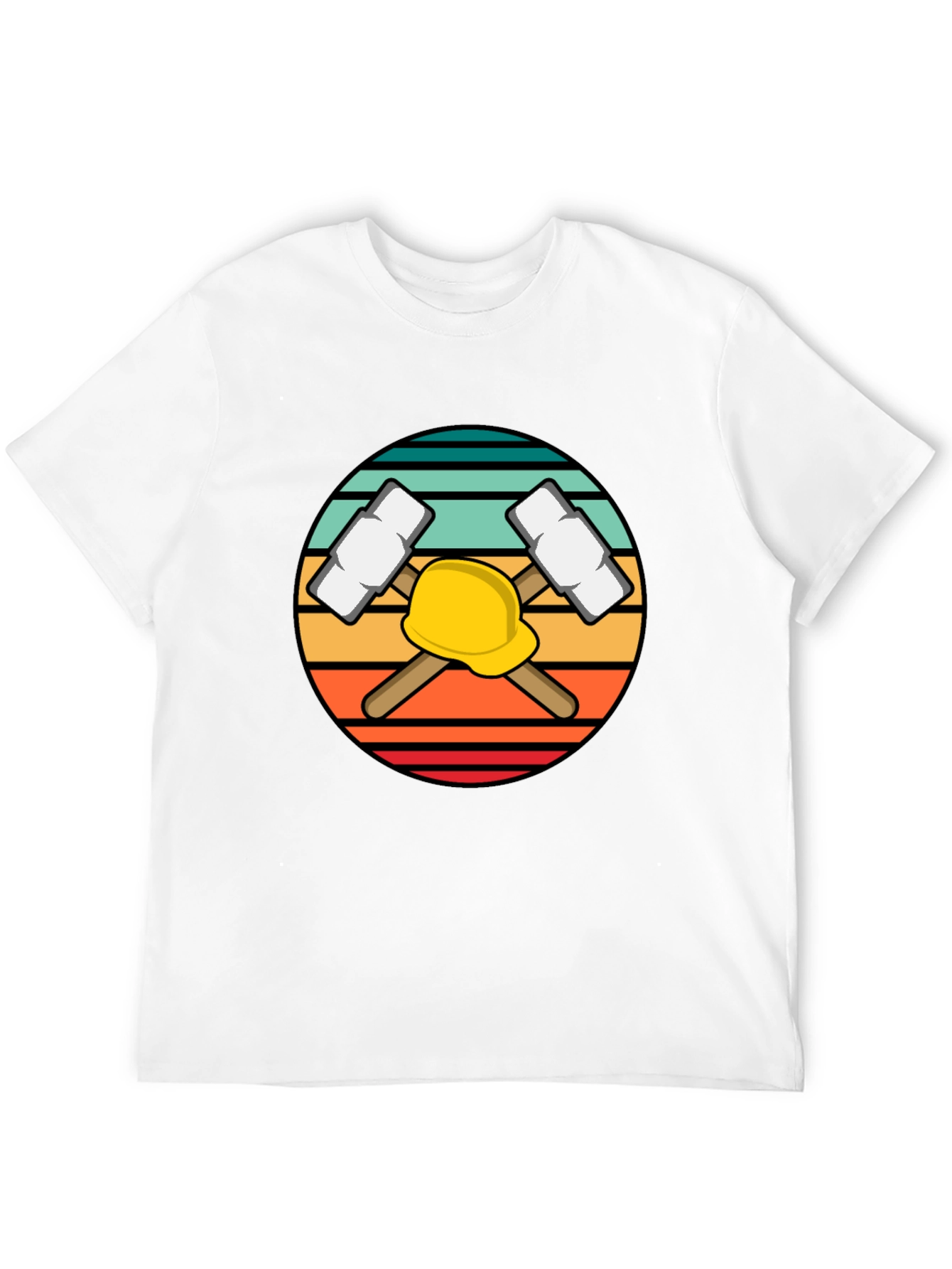 Miner Hard Hat & Pickaxes Graphic Tee - Black