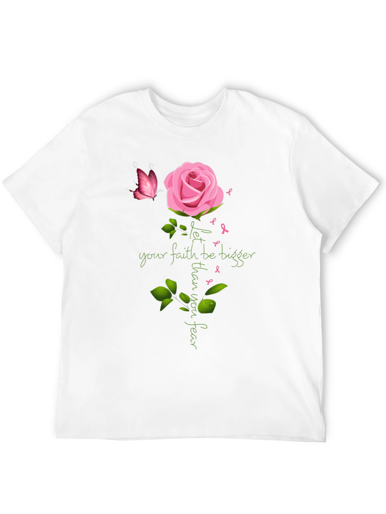 Faith Bigger Than Fear Rose Butterfly T-Shirt