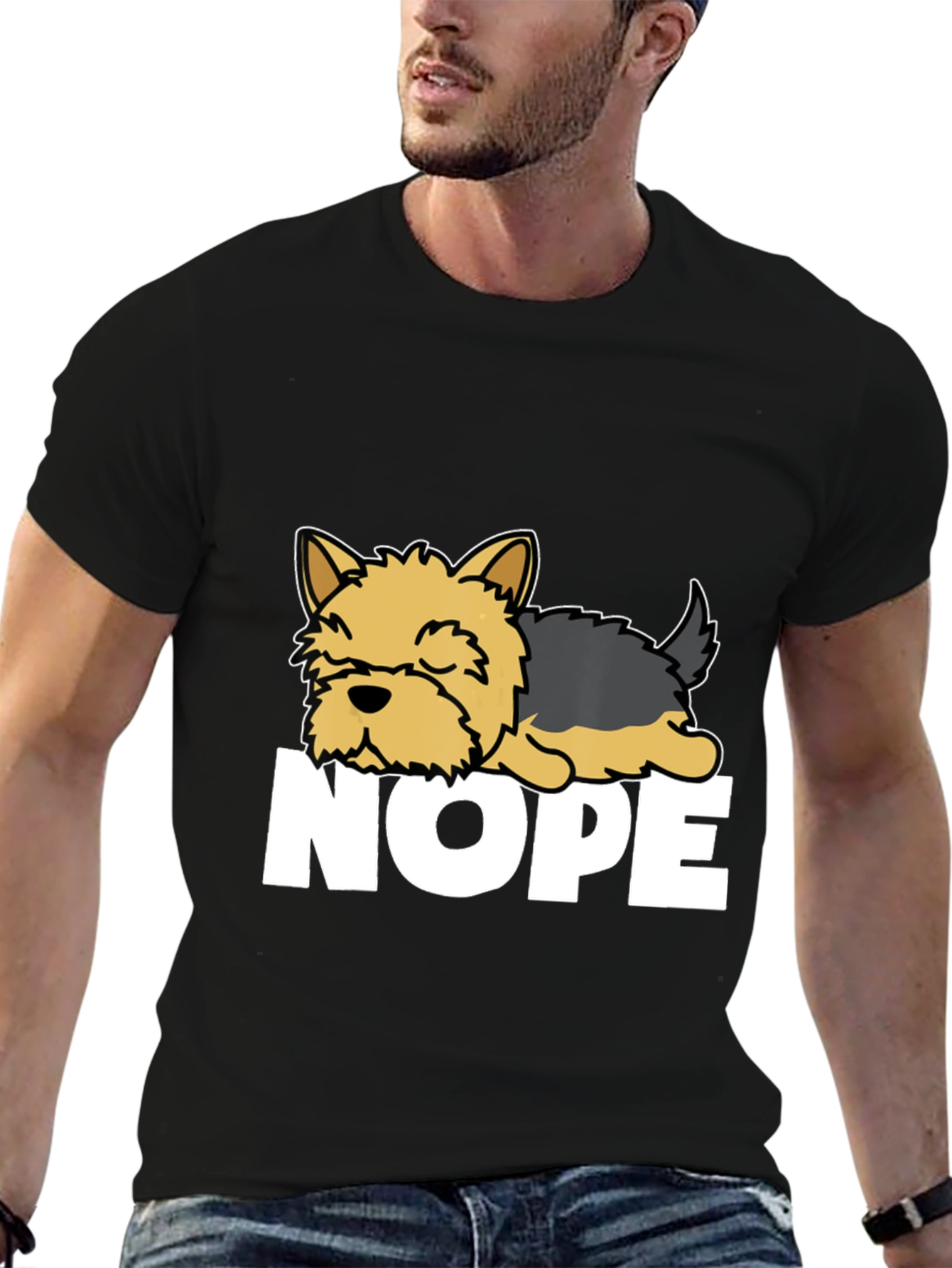 Nope Dog Graphic Tee - Funny Lazy Dog T-Shirt