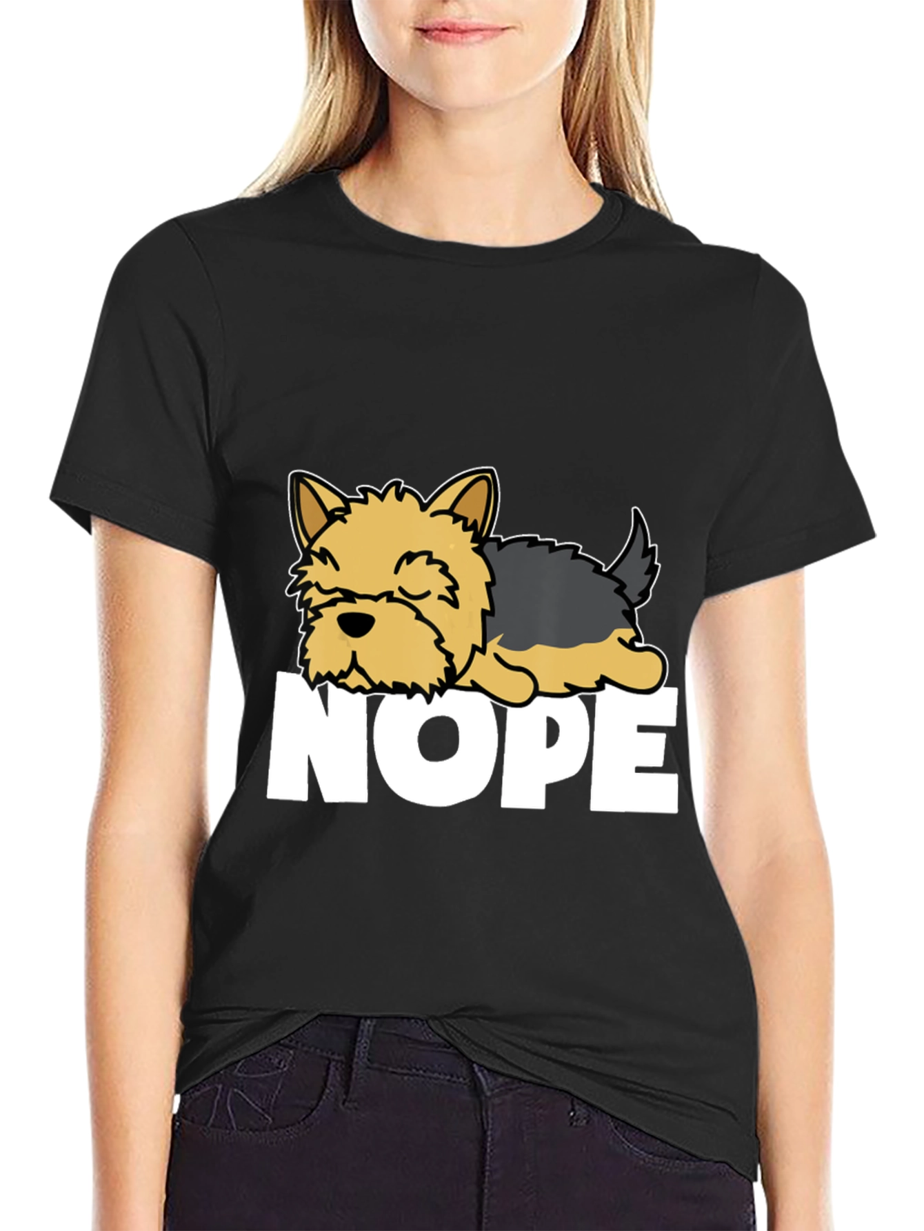 Nope Dog Graphic Tee - Funny Lazy Dog T-Shirt