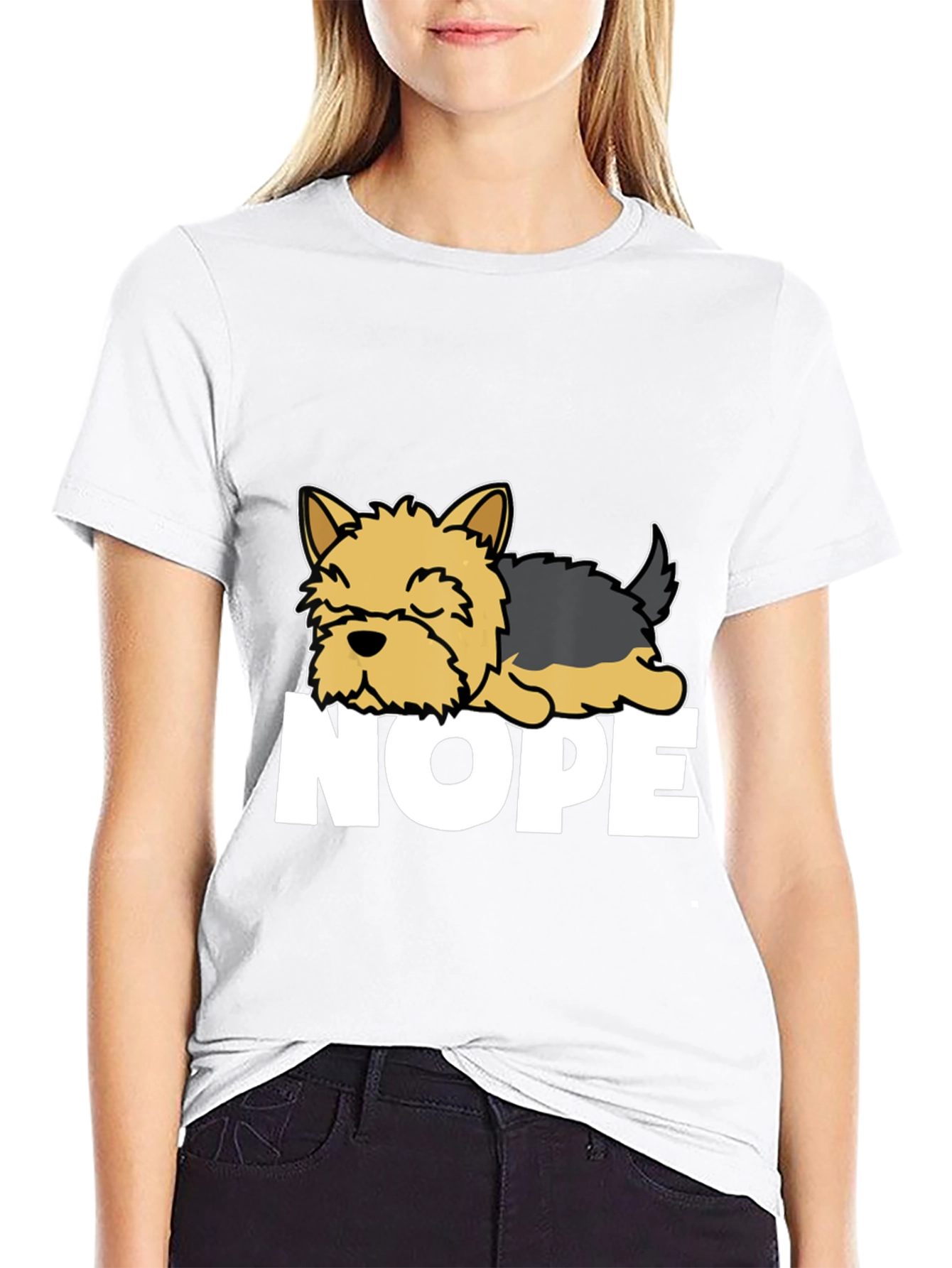 Nope Dog Graphic Tee - Funny Lazy Dog T-Shirt