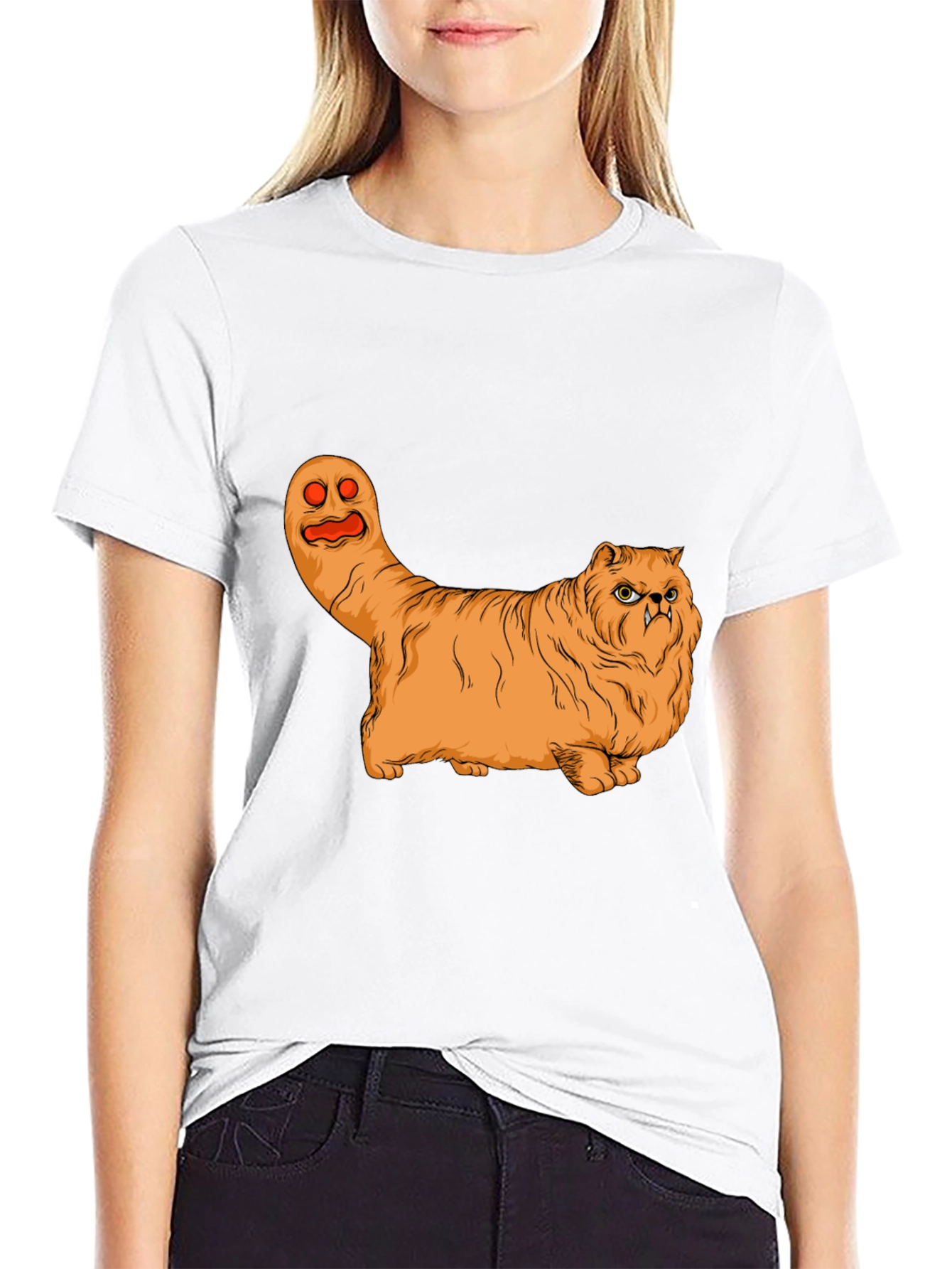 Funny Halloween Cat Ghost Graphic T-Shirt