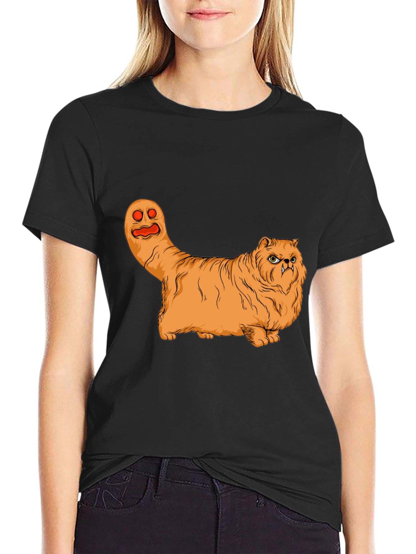 Funny Halloween Cat Ghost Graphic T-Shirt