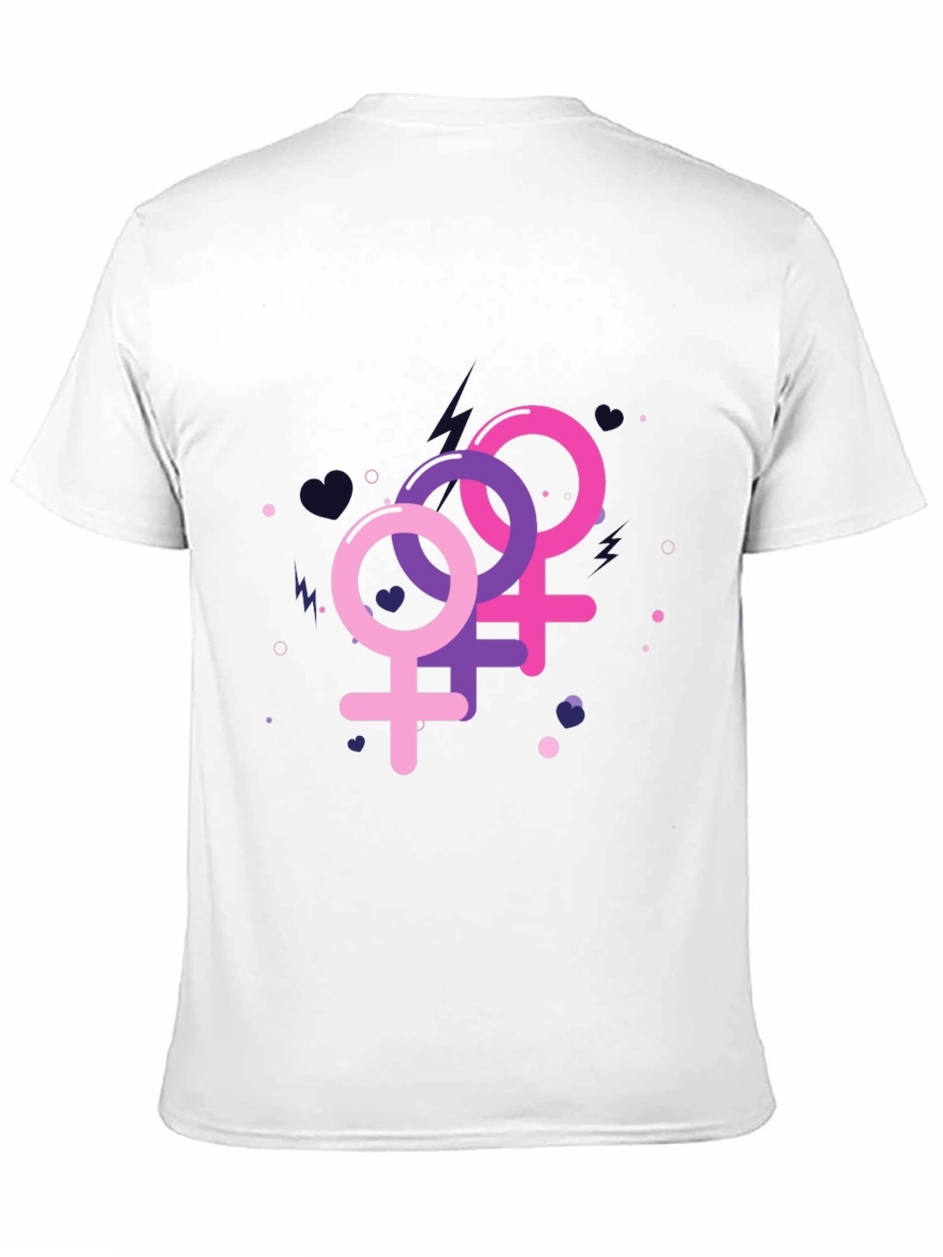 Feminine Symbols Graphic Tee - Black Cotton Shirt