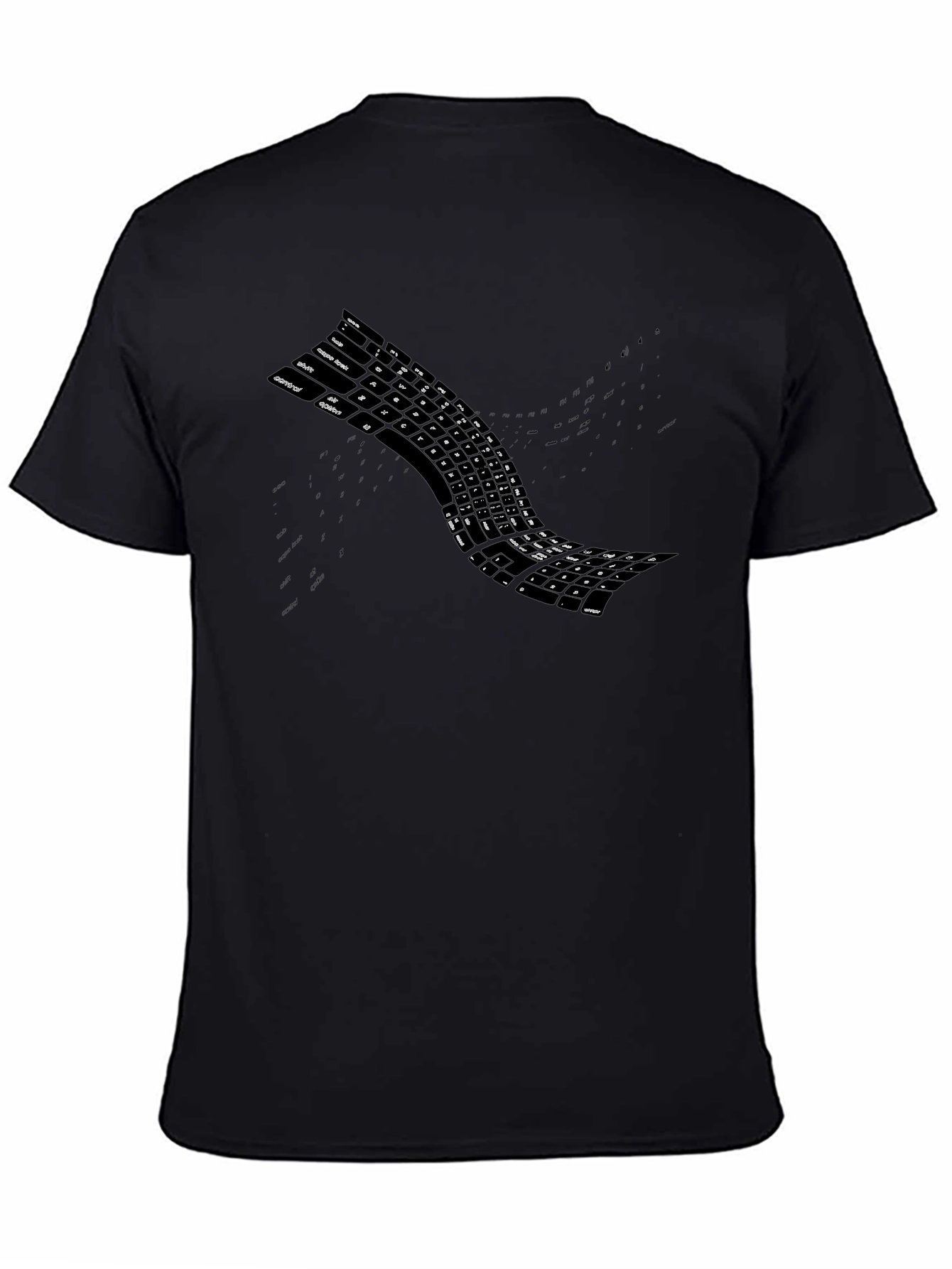 Keyboard Wave Mens Black T-Shirt