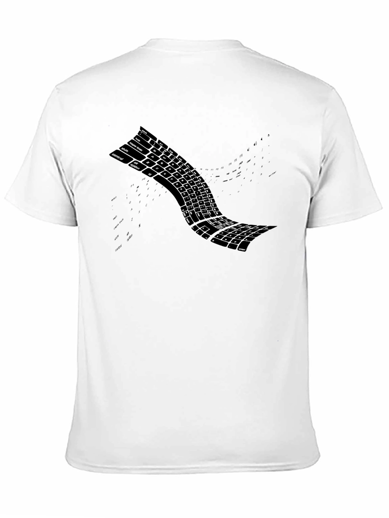 Keyboard Wave Mens Black T-Shirt