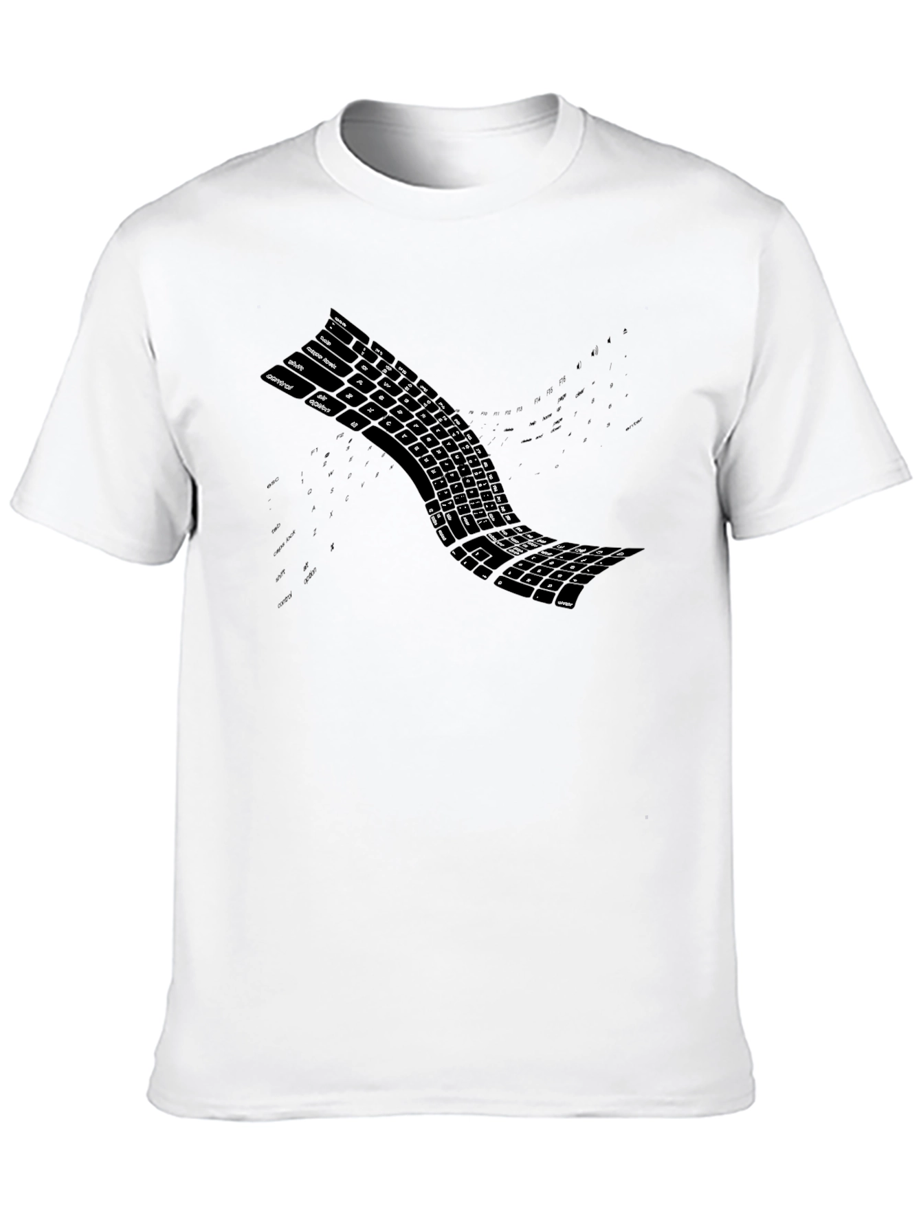 Keyboard Wave Mens Black T-Shirt