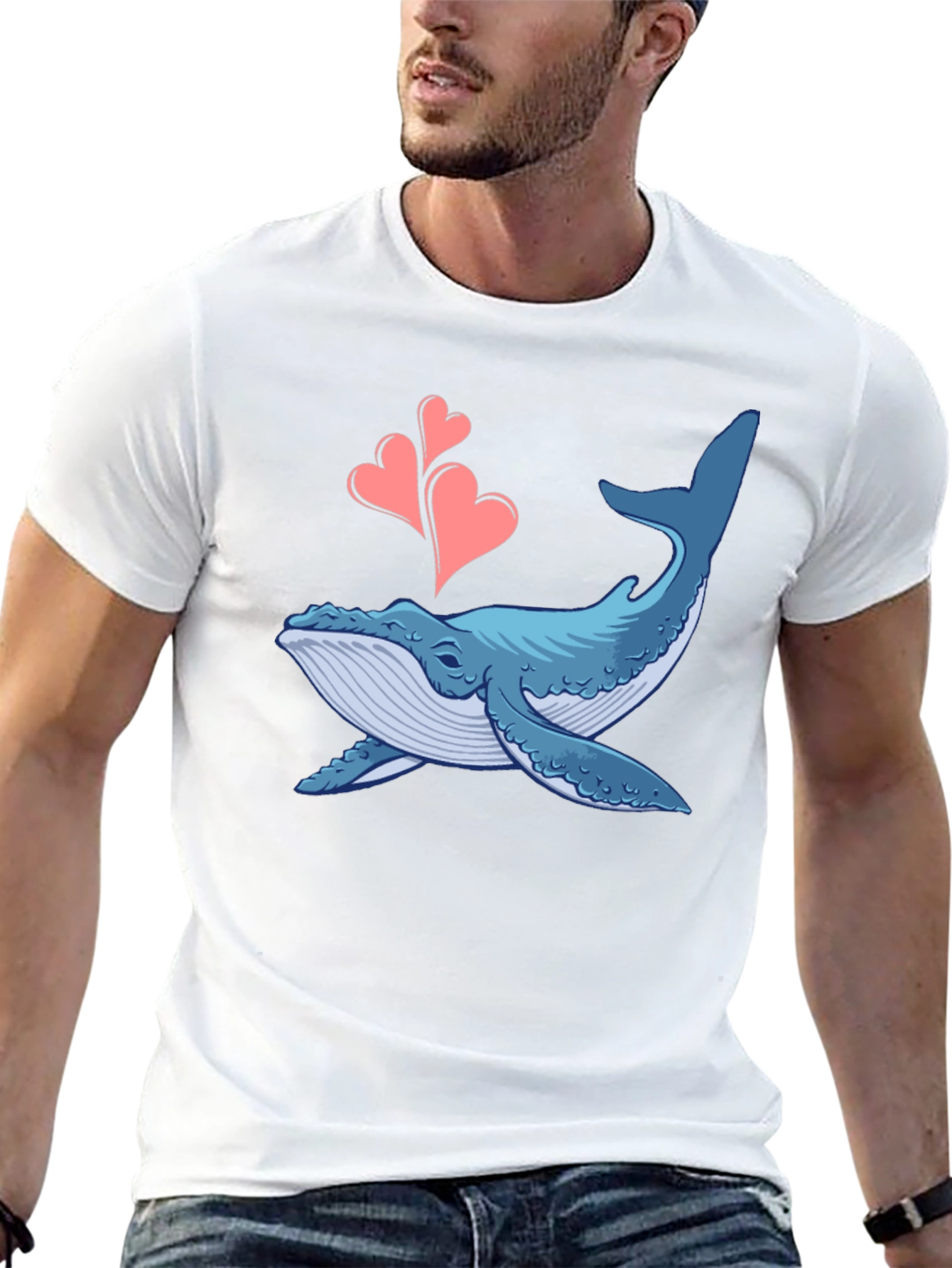 Whale Love Graphic Tee - Black Cotton T-Shirt