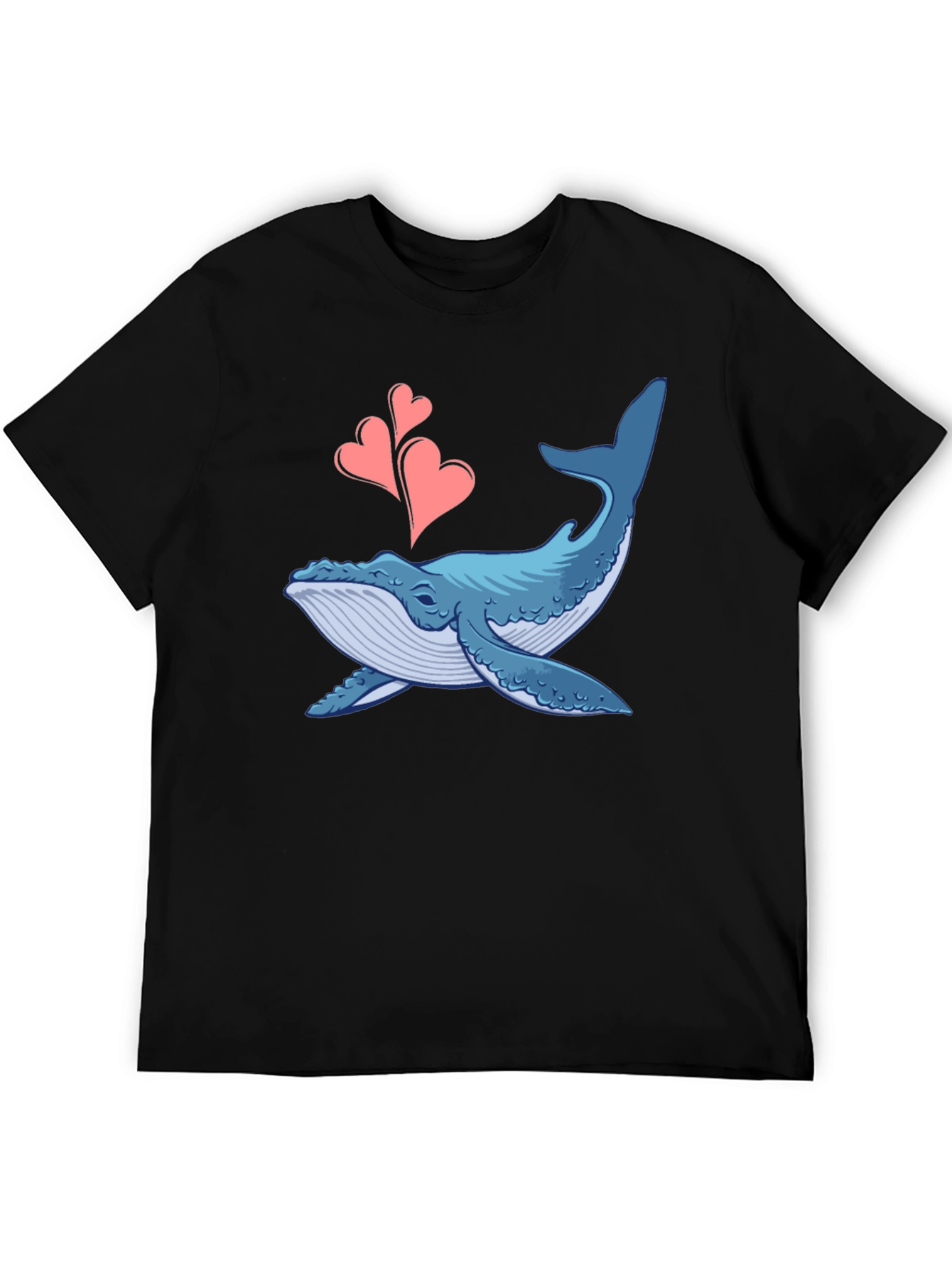 Whale Love Graphic Tee - Black Cotton T-Shirt