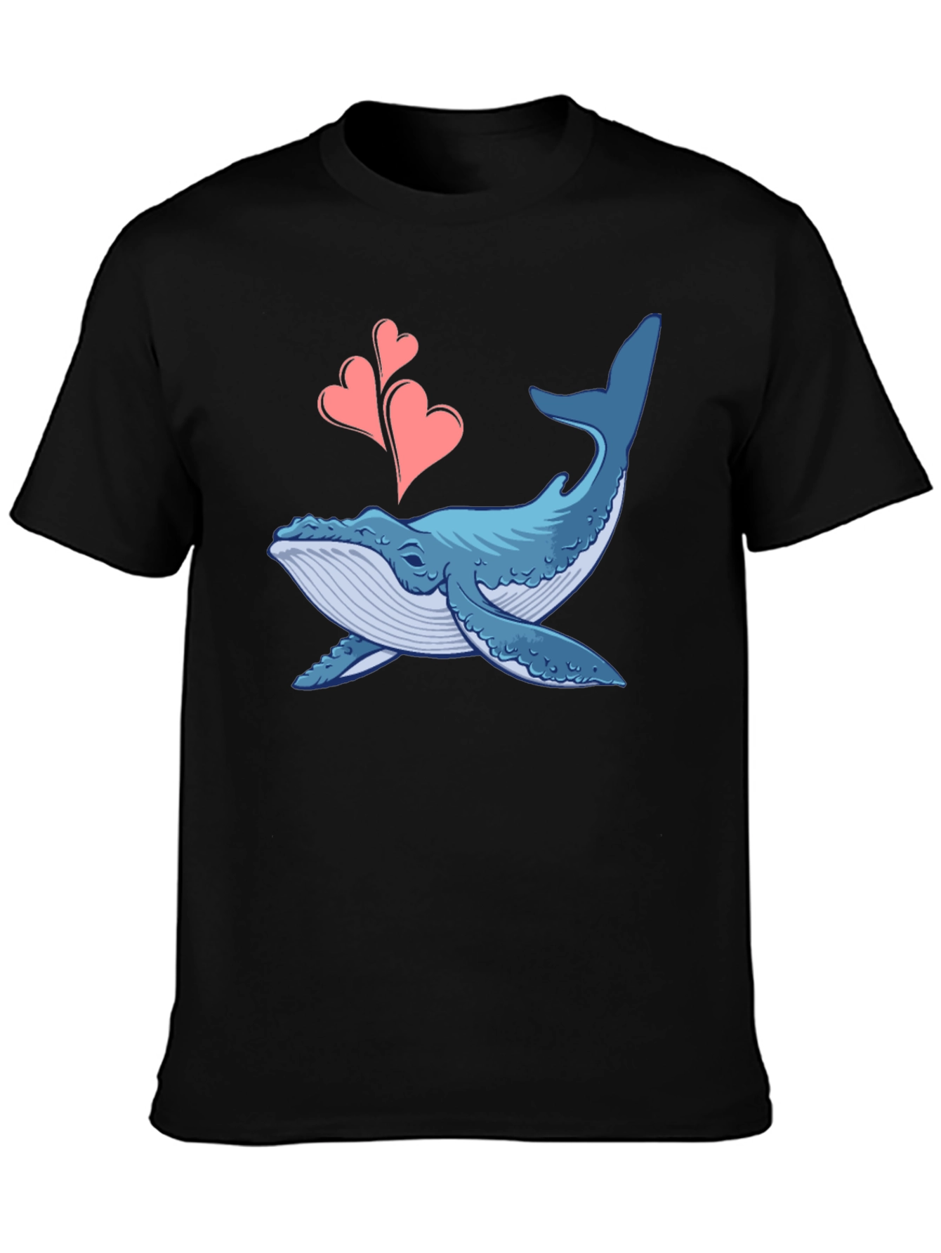Whale Love Graphic Tee - Black Cotton T-Shirt