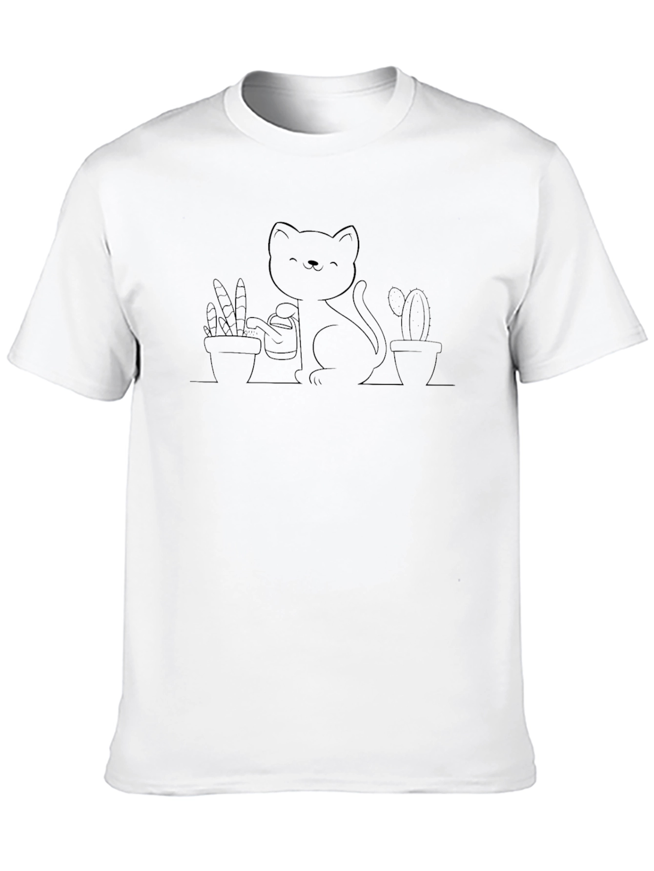 Cat Watering Cactus T-Shirt