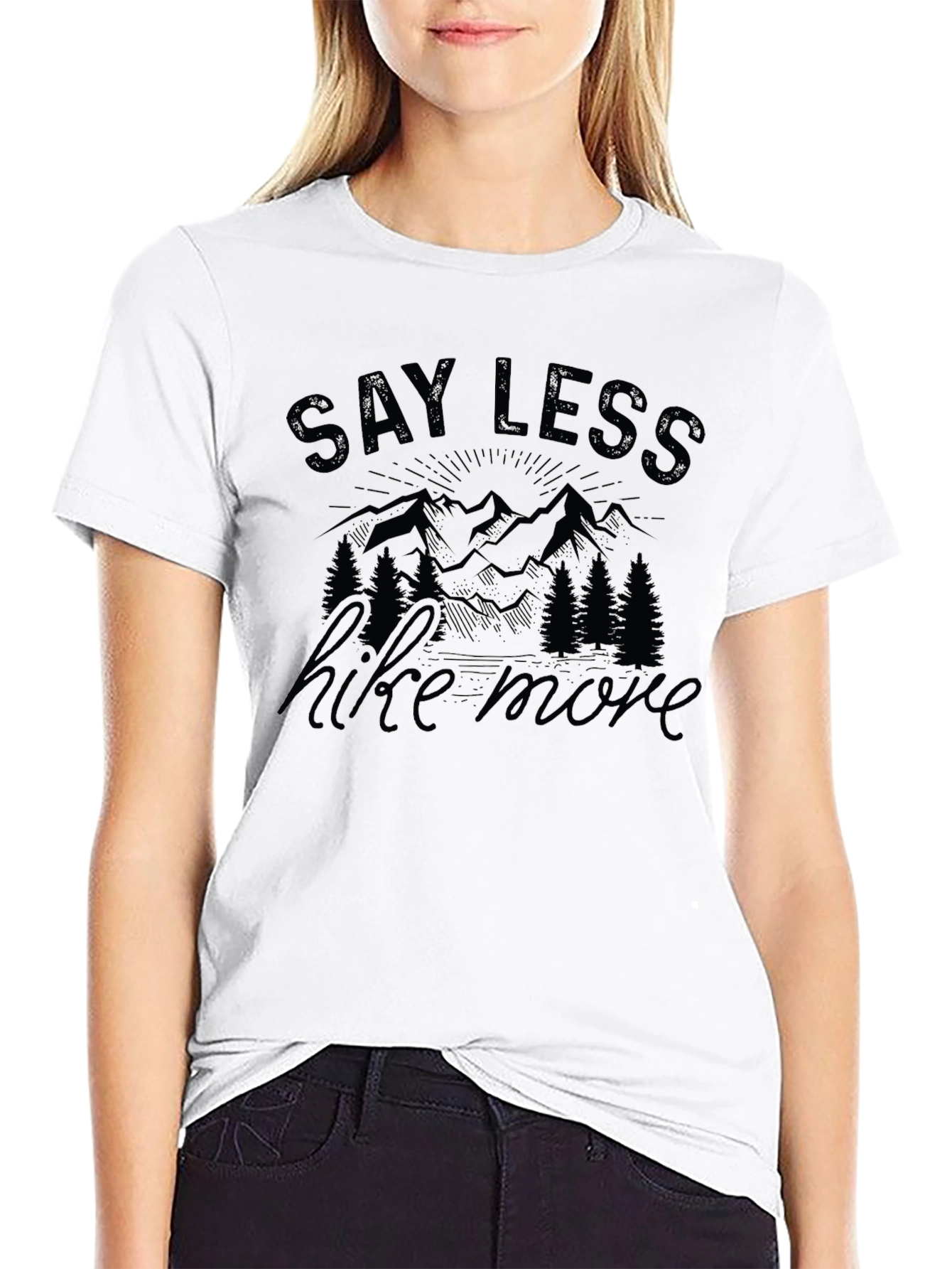 Say Less Hike More Graphic T-Shirt - Black