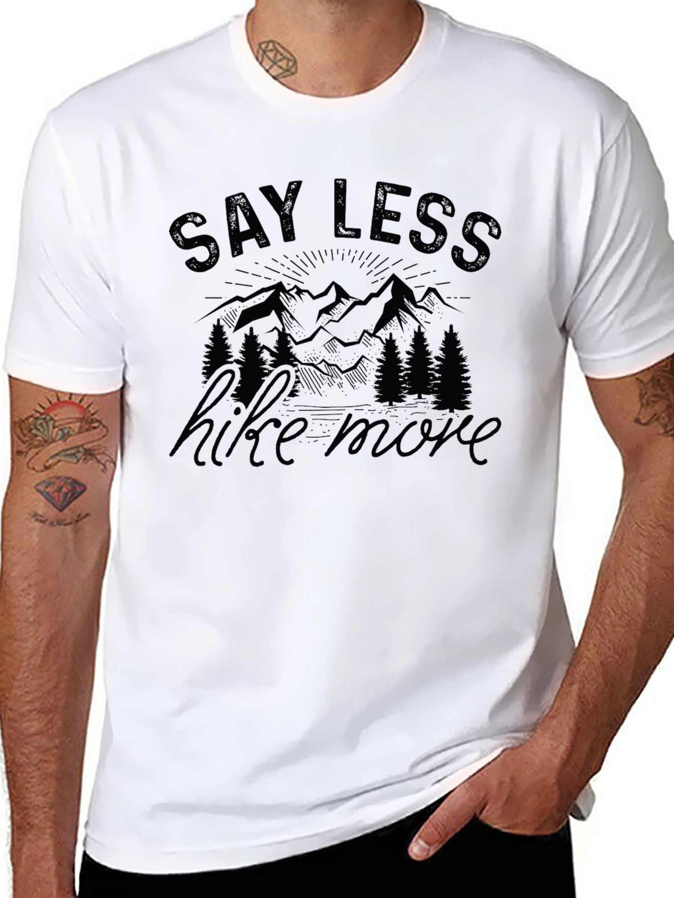 Say Less Hike More Graphic T-Shirt - Black