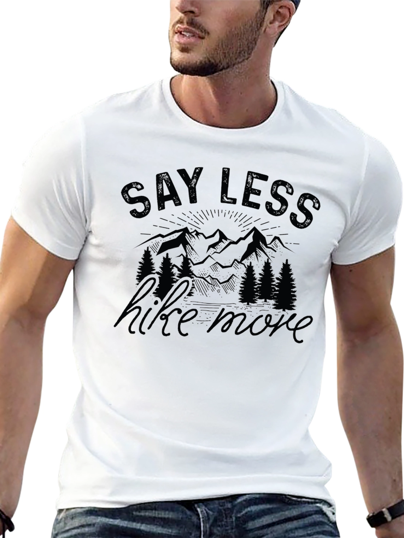Say Less Hike More Graphic T-Shirt - Black