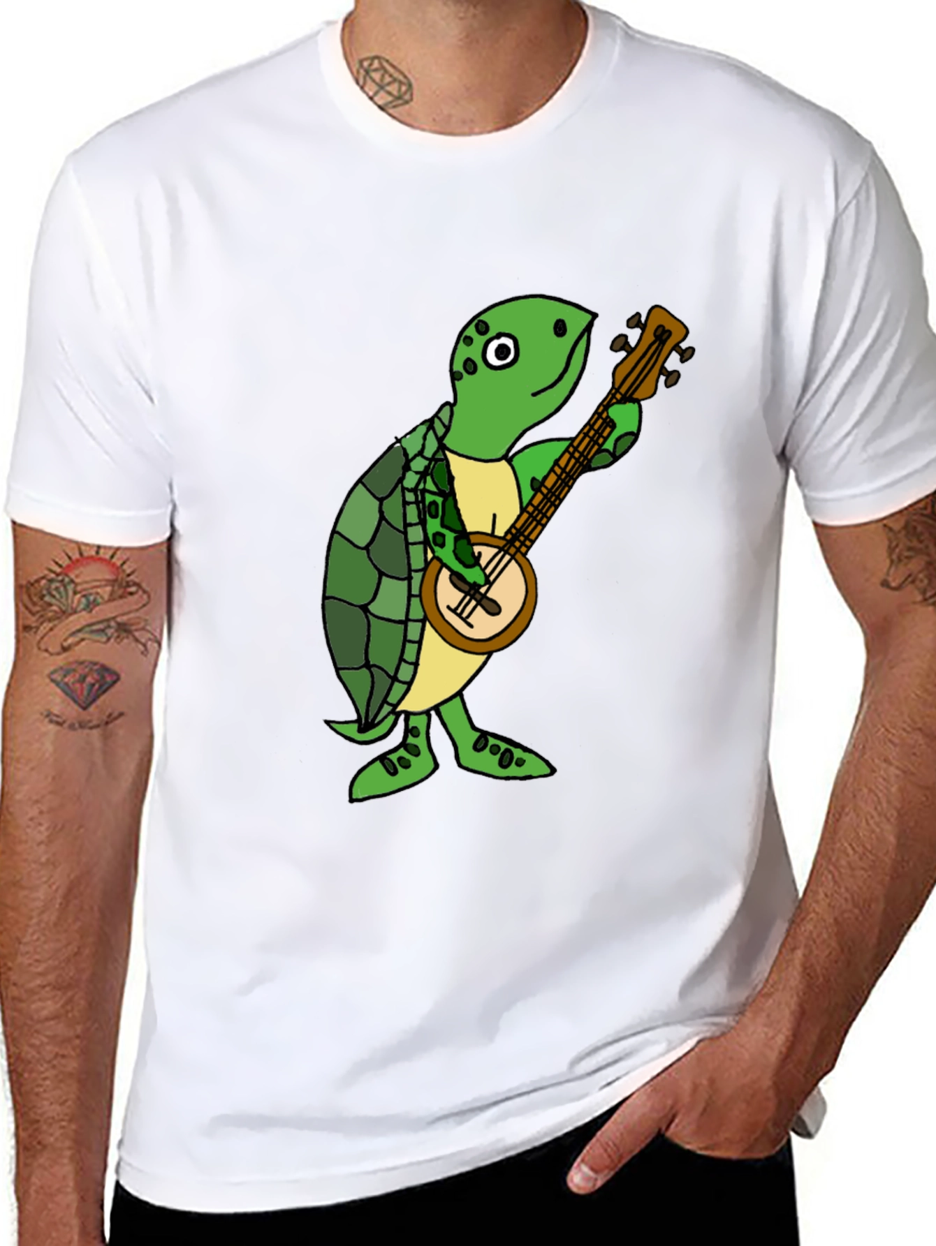 Turtle Banjo Player T-Shirt