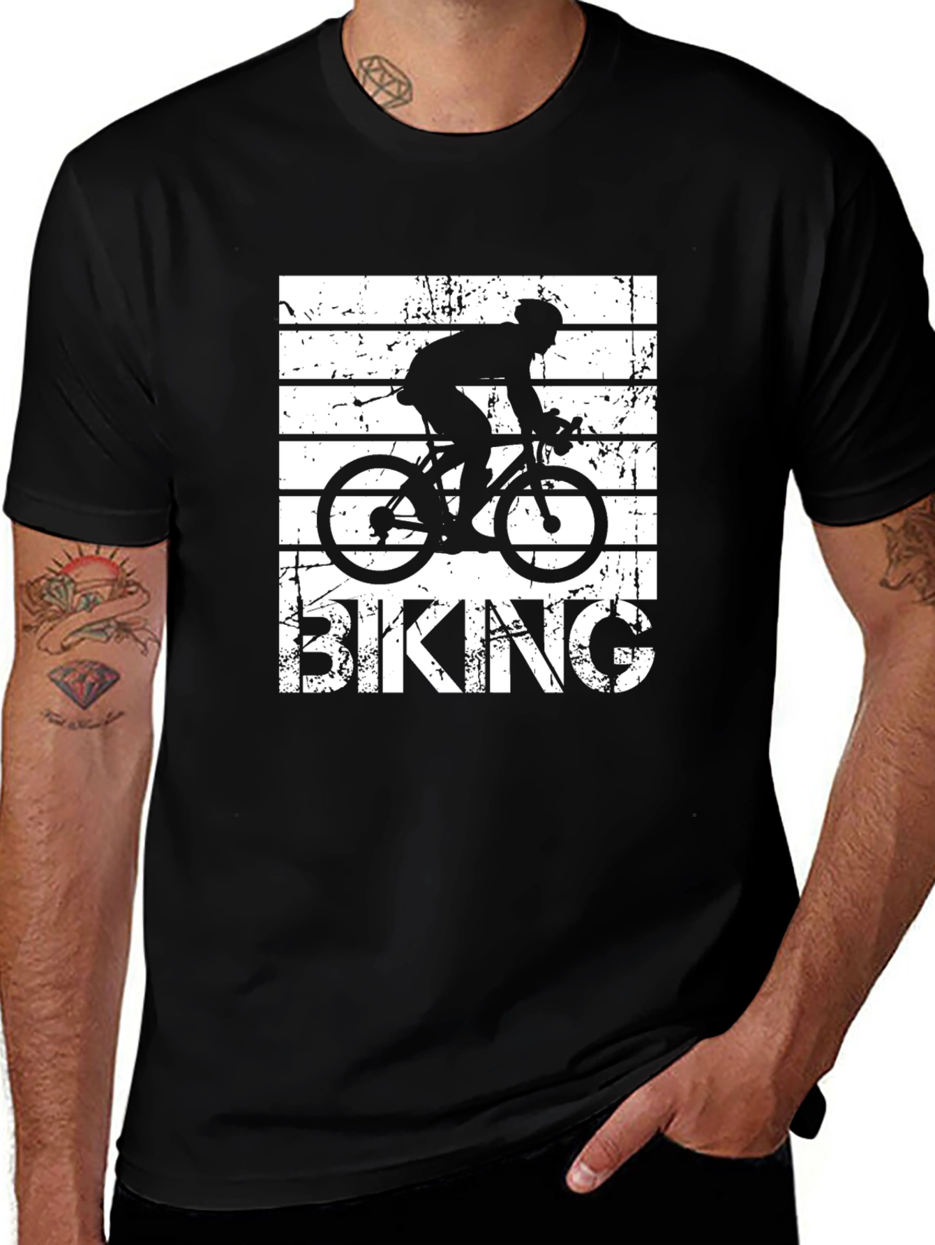 Biking Silhouette Graphic Tee - Cycling T-Shirt