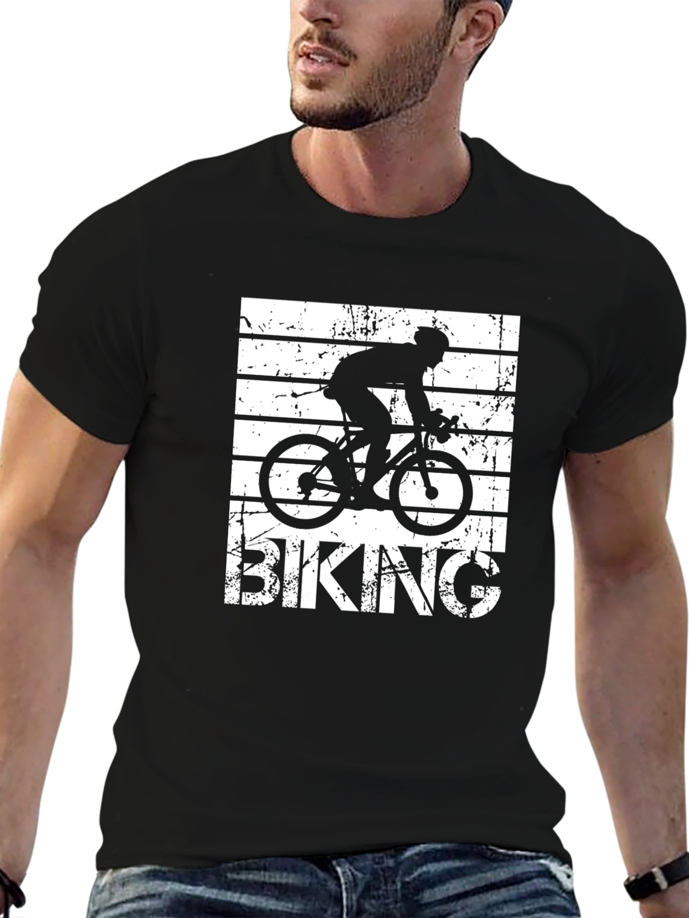 Biking Silhouette Graphic Tee - Cycling T-Shirt