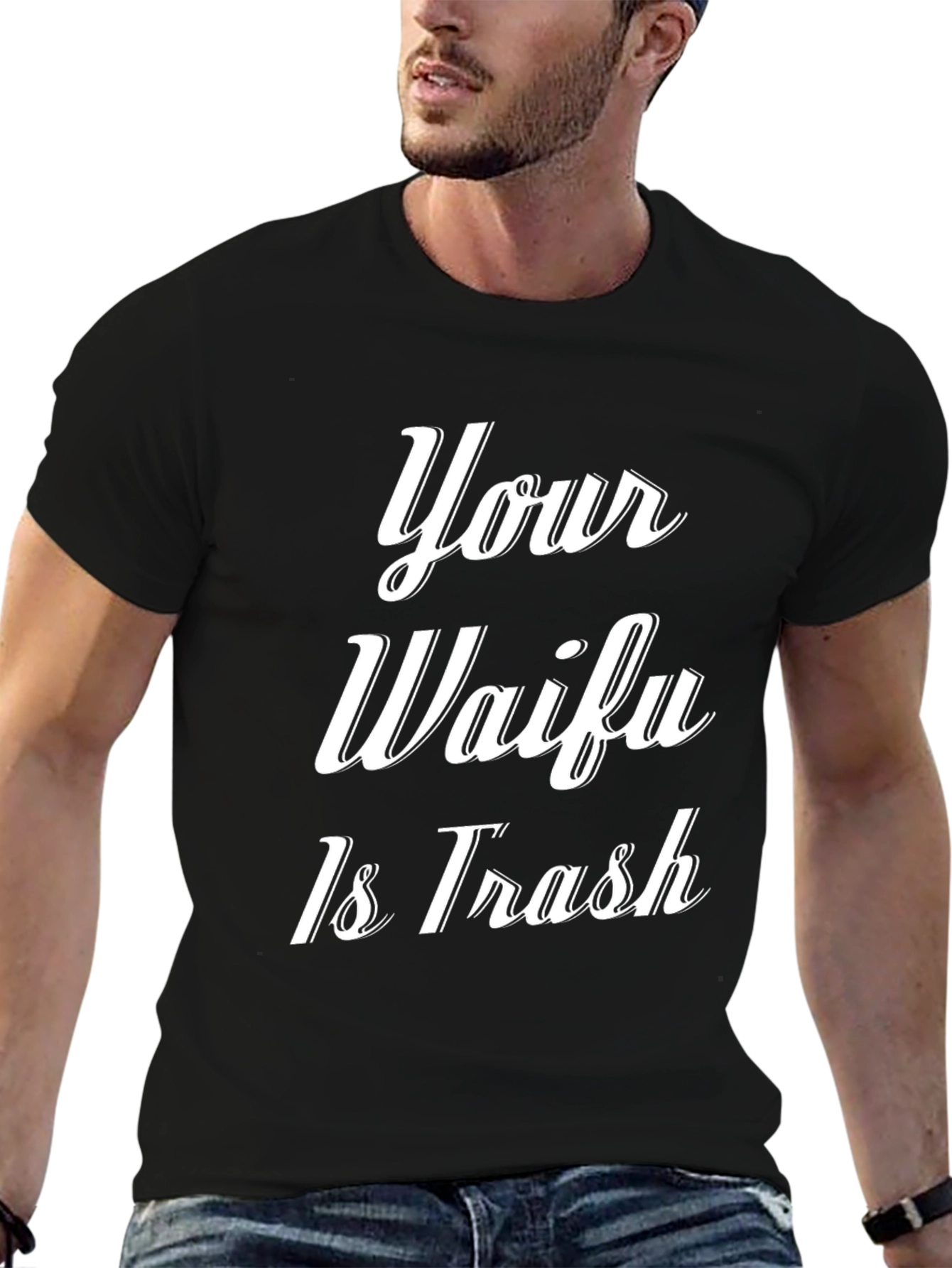 Your Waifu Is Trash Graphic Tee - Black