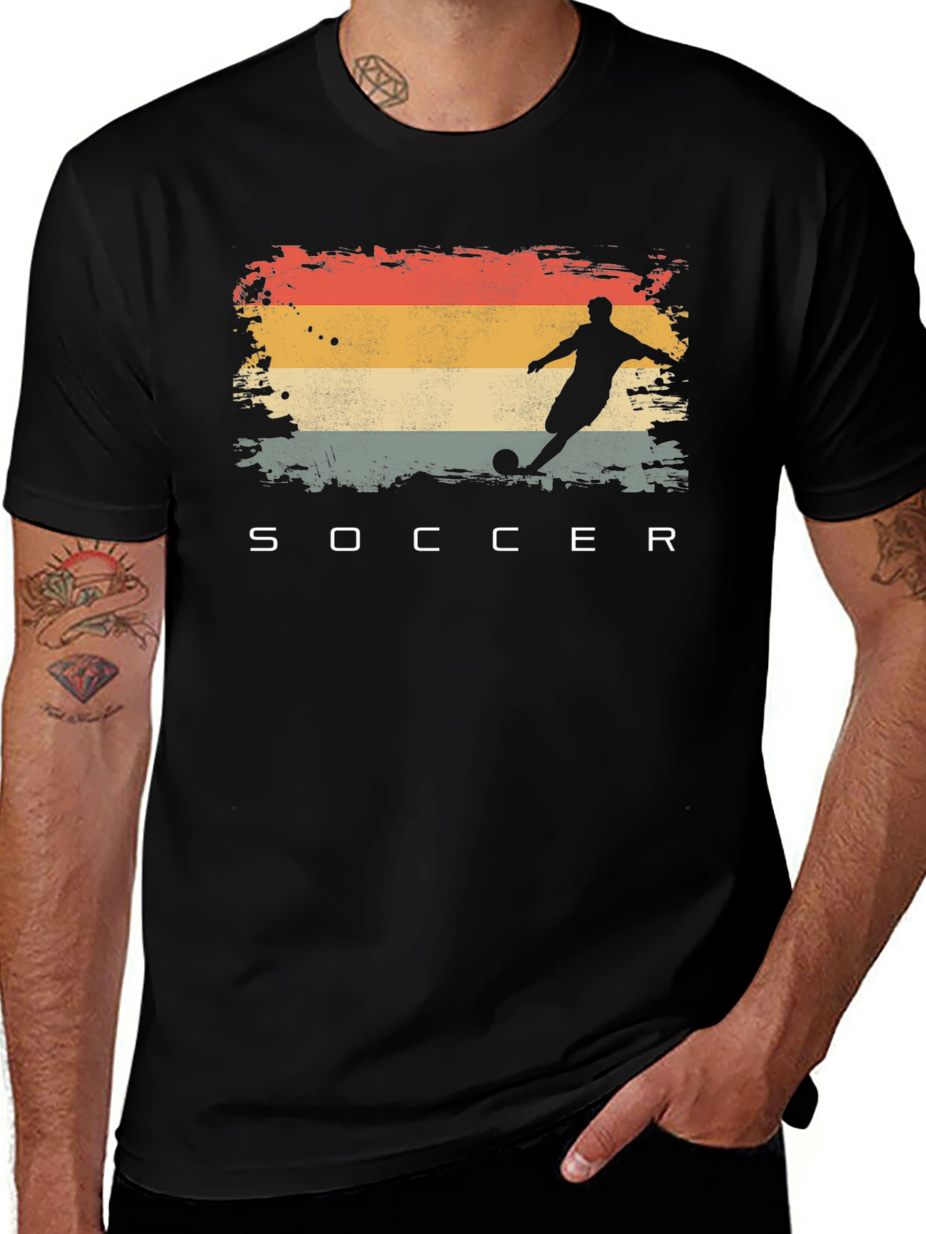 Retro Soccer Player Graphic T-Shirt
