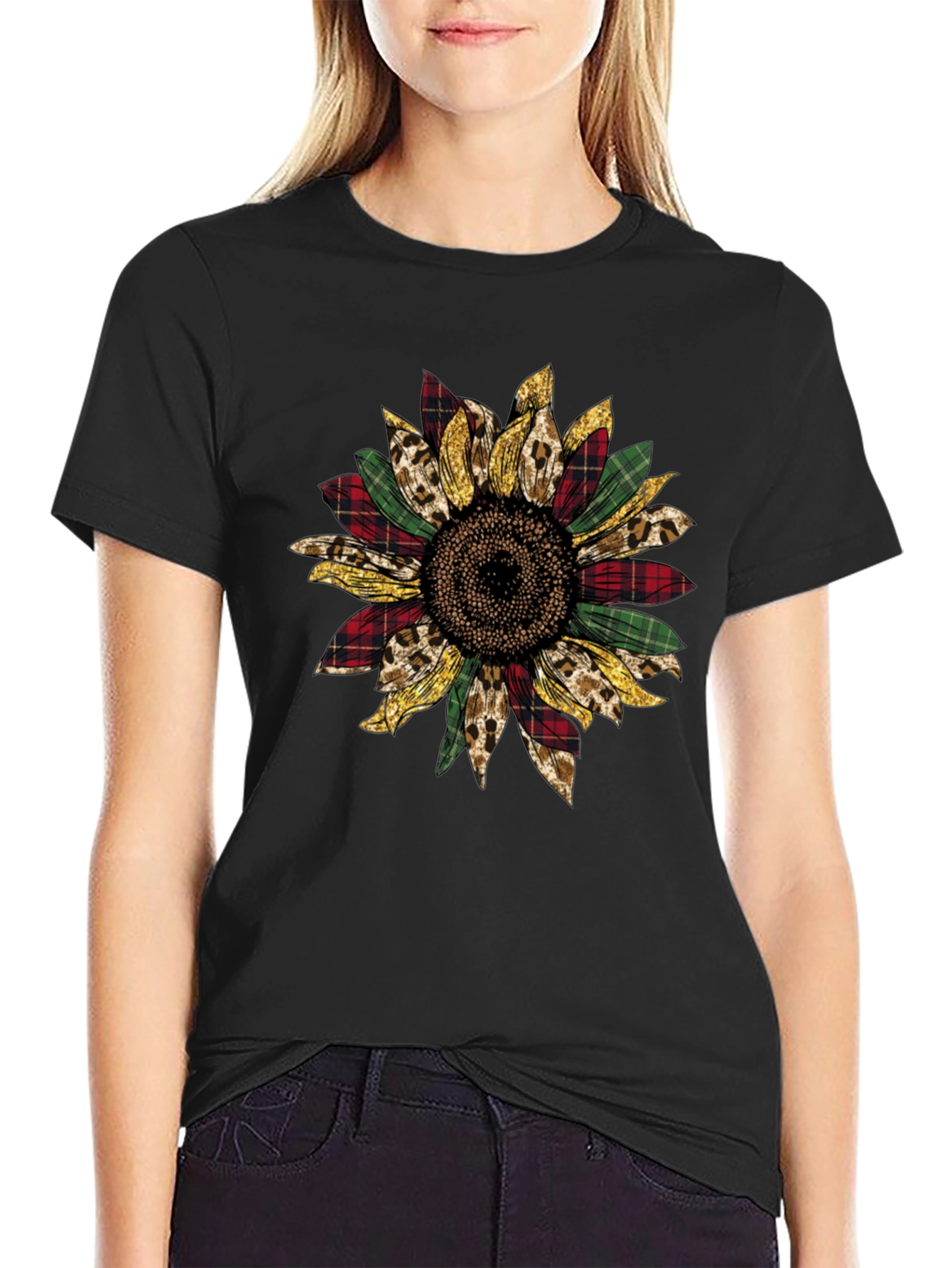 Sunflower Plaid Graphic Tee