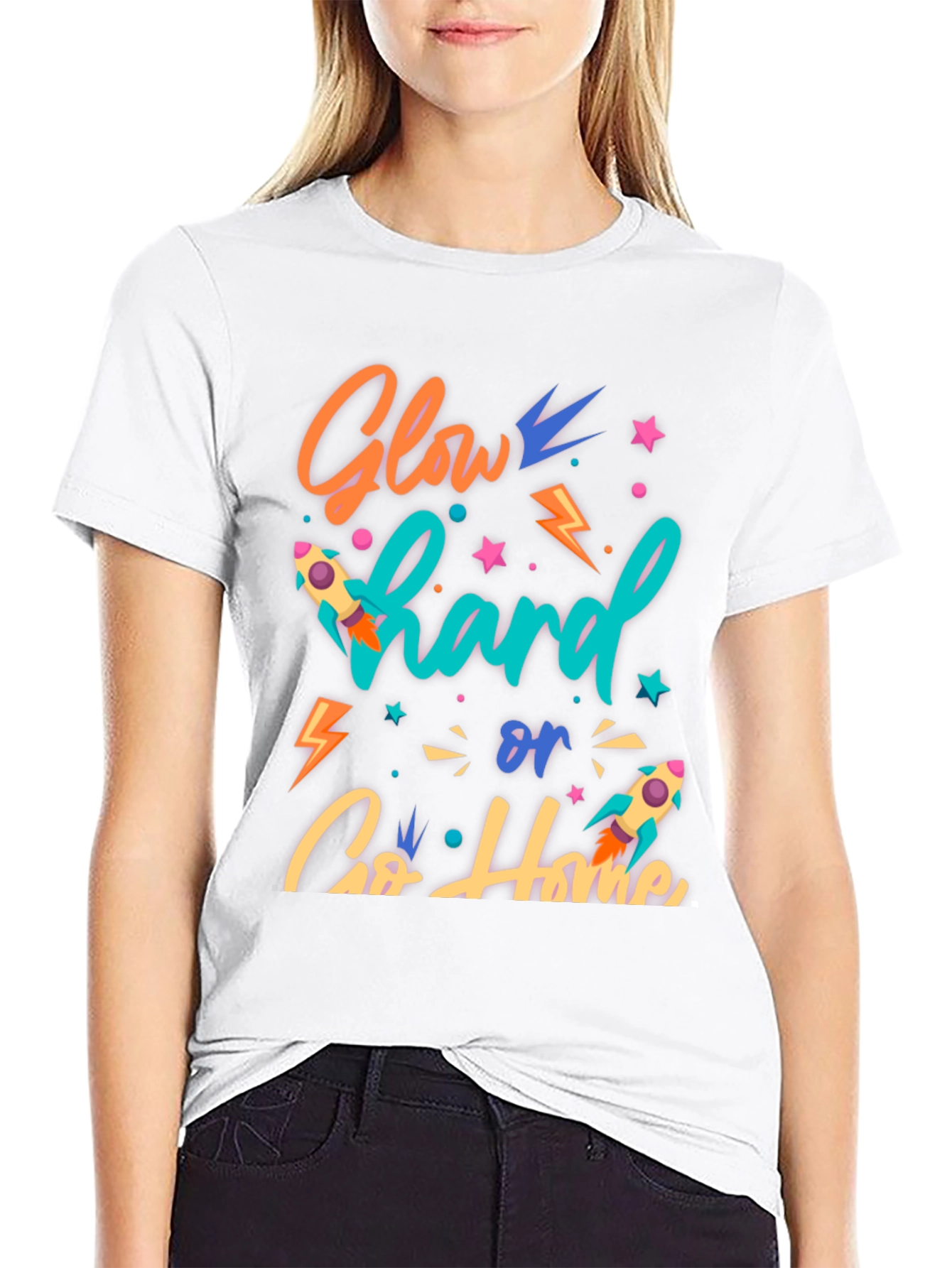 Glow Hard or Go Home Graphic T-Shirt