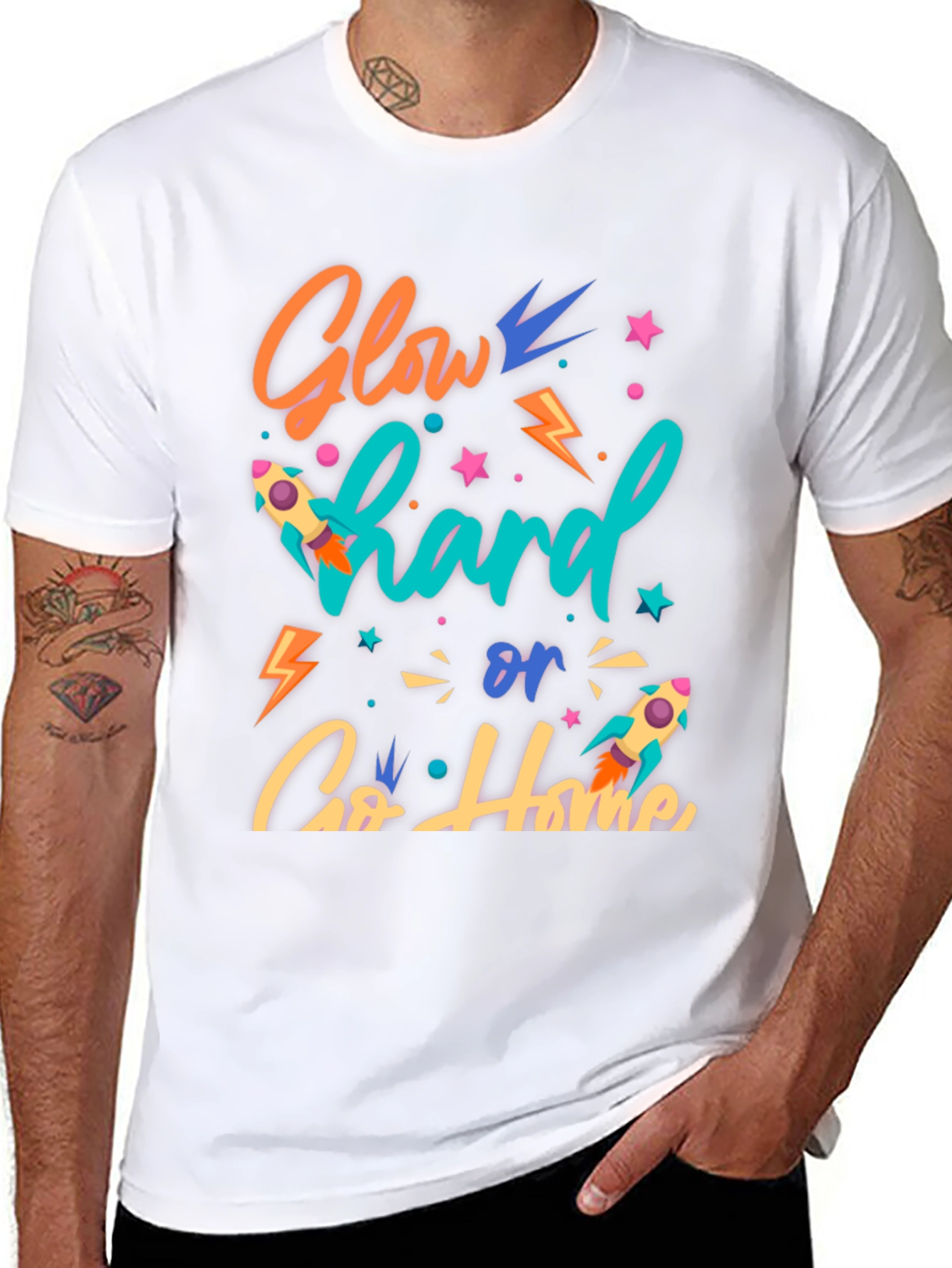 Glow Hard or Go Home Graphic T-Shirt