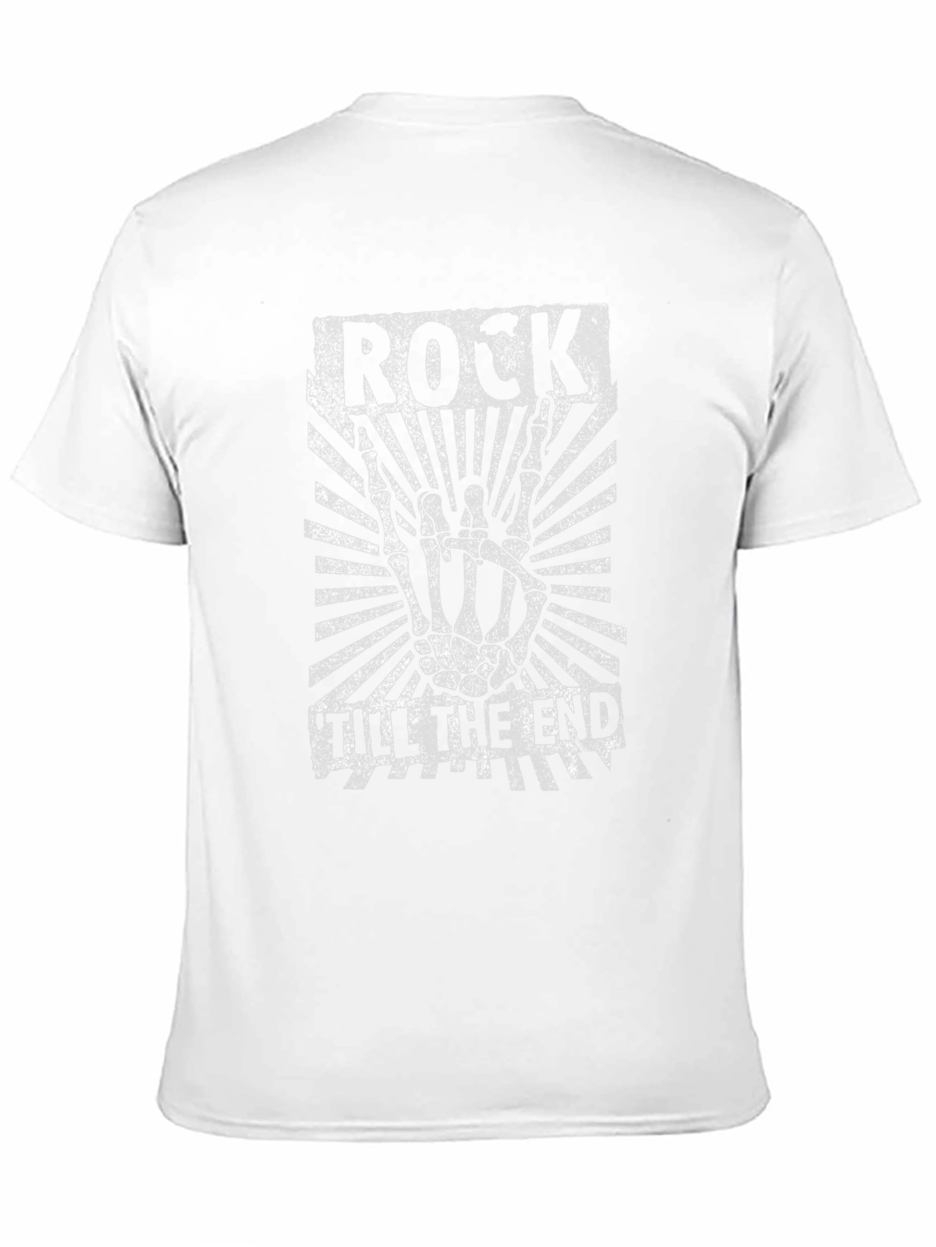 Rock Til the End T-Shirt - Skeleton Hand