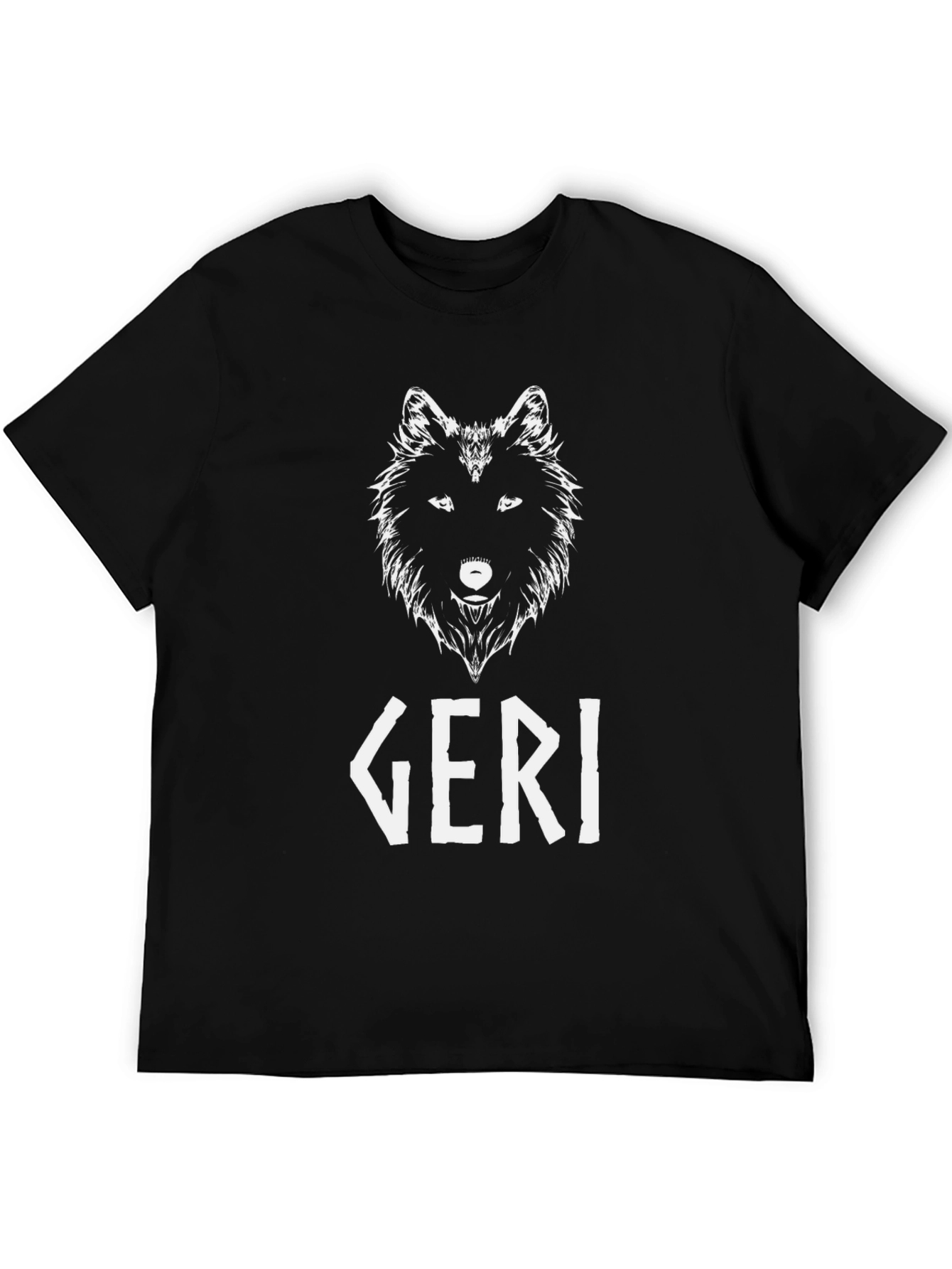 Geri Wolf Graphic Tee - Viking Inspired Black T-Shirt