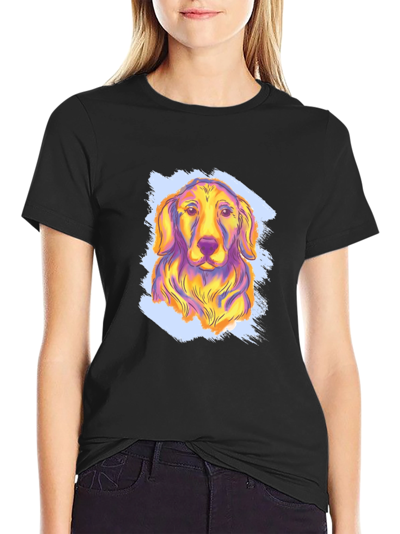Vibrant Dog Graphic Tee - Soft Cotton Blend