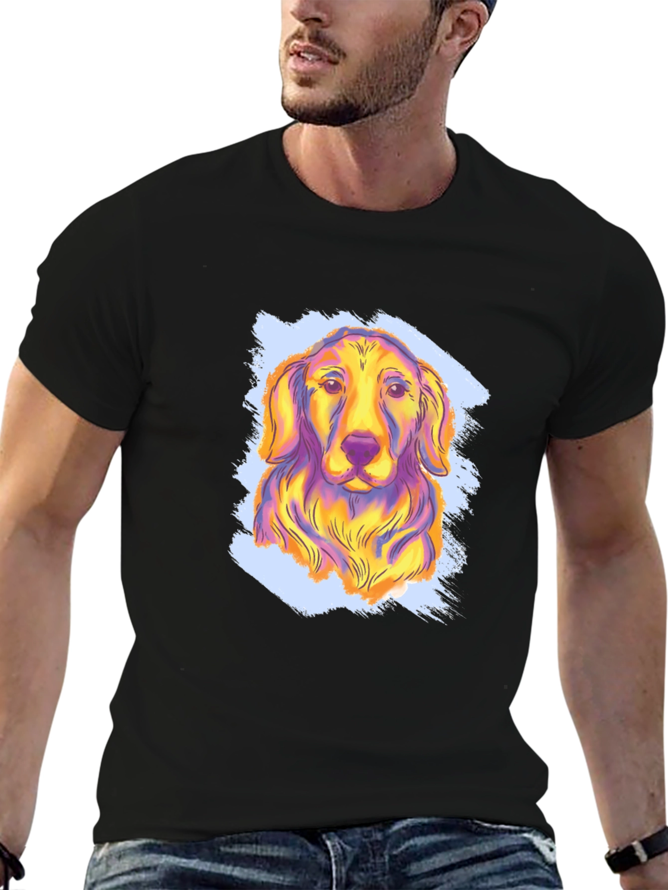 Vibrant Dog Graphic Tee - Soft Cotton Blend