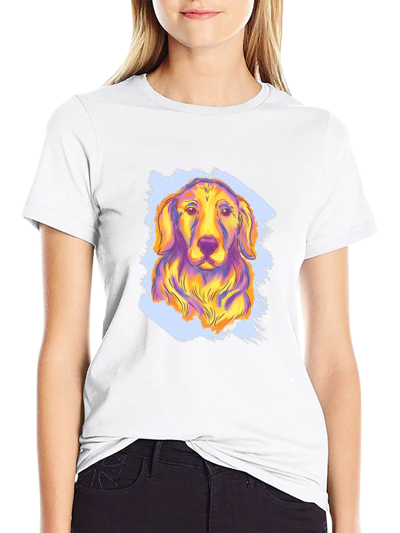 Vibrant Dog Graphic Tee - Soft Cotton Blend