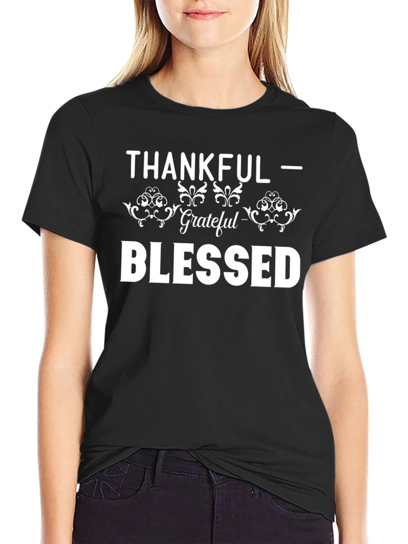 Thankful Grateful Blessed Graphic T-Shirt