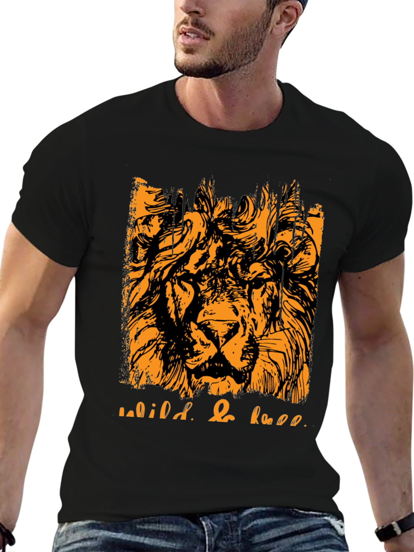 Wild & Free Lion Graphic Tee - Black