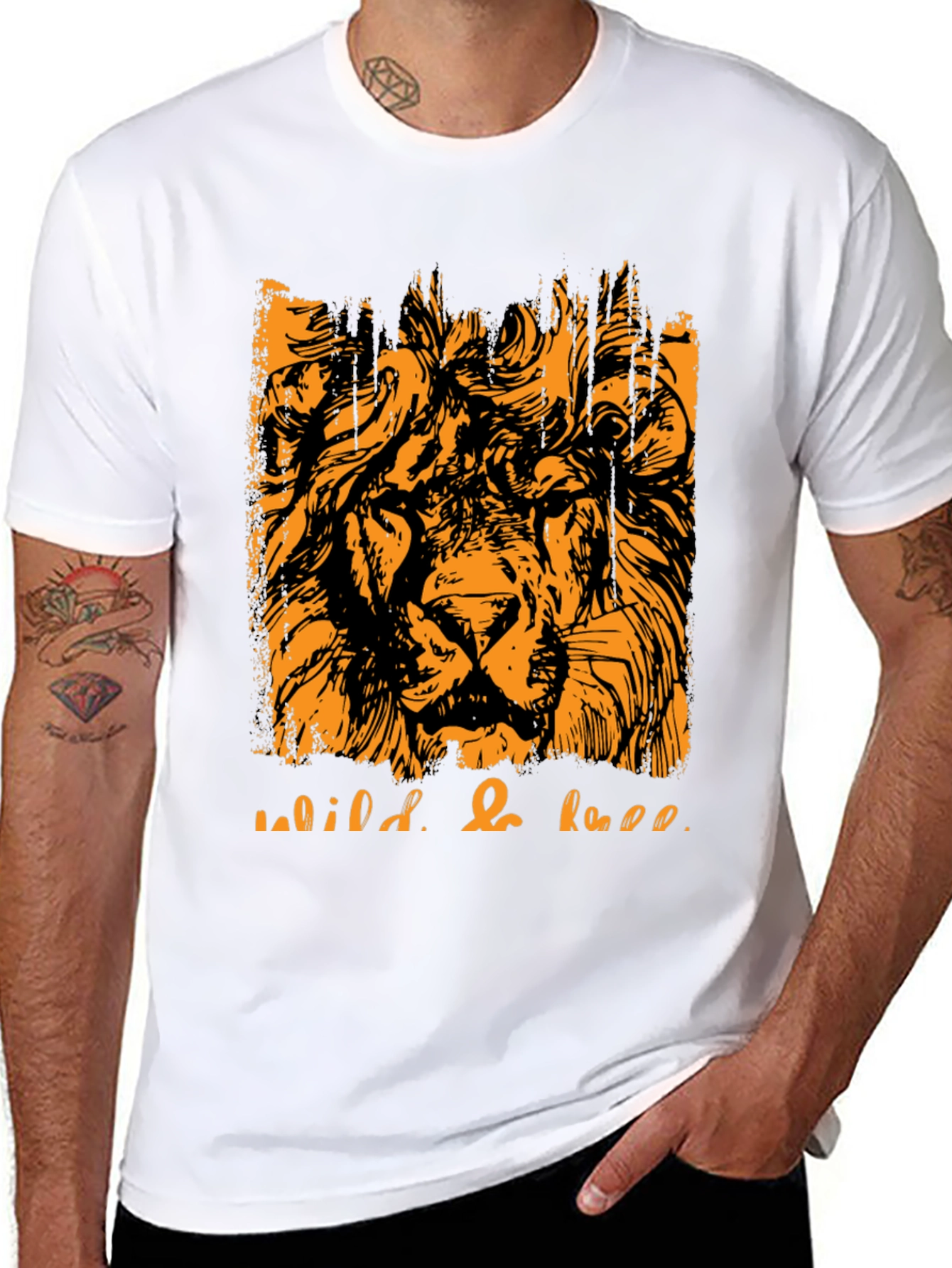 Wild & Free Lion Graphic Tee - Black