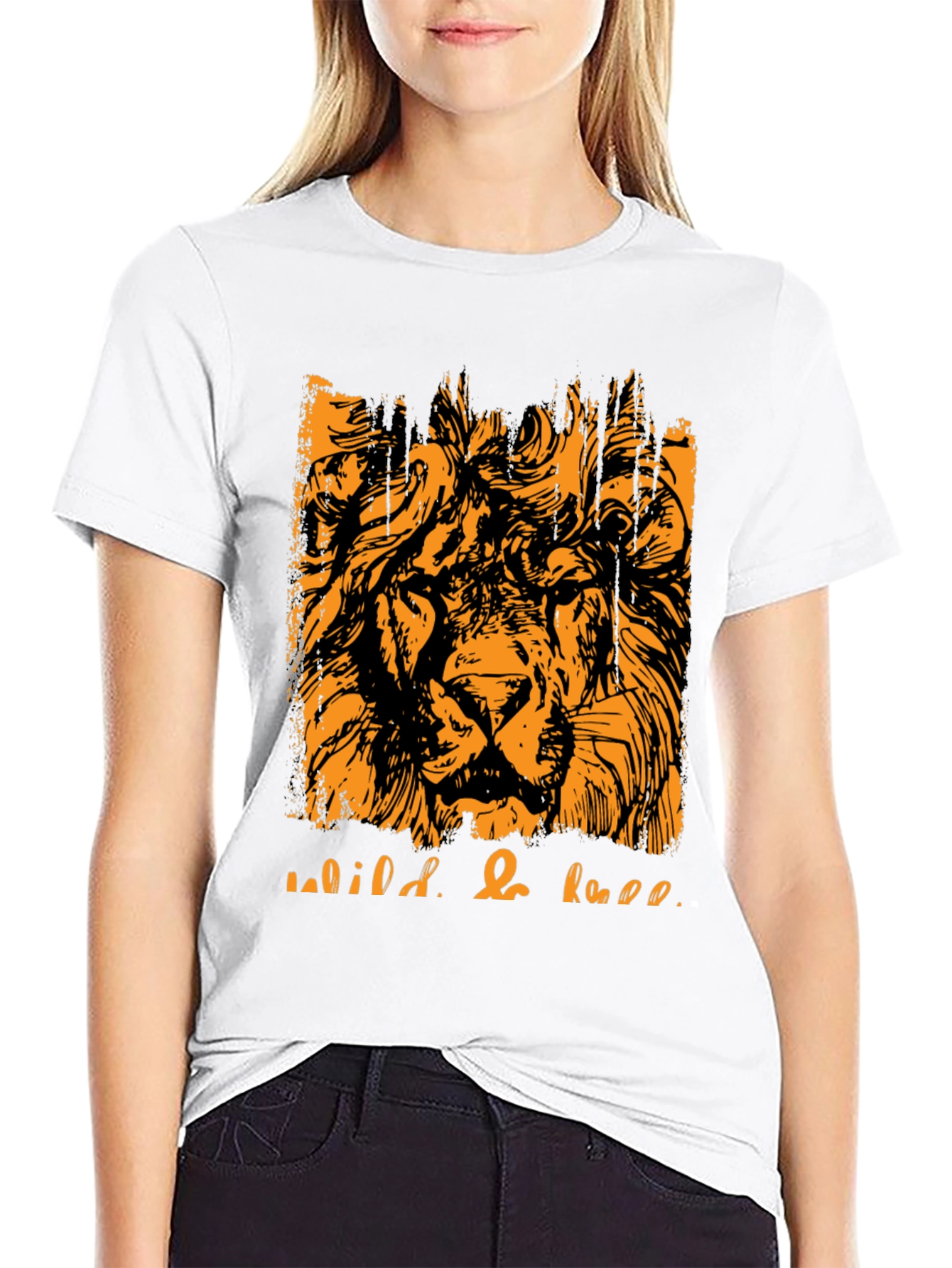 Wild & Free Lion Graphic Tee - Black