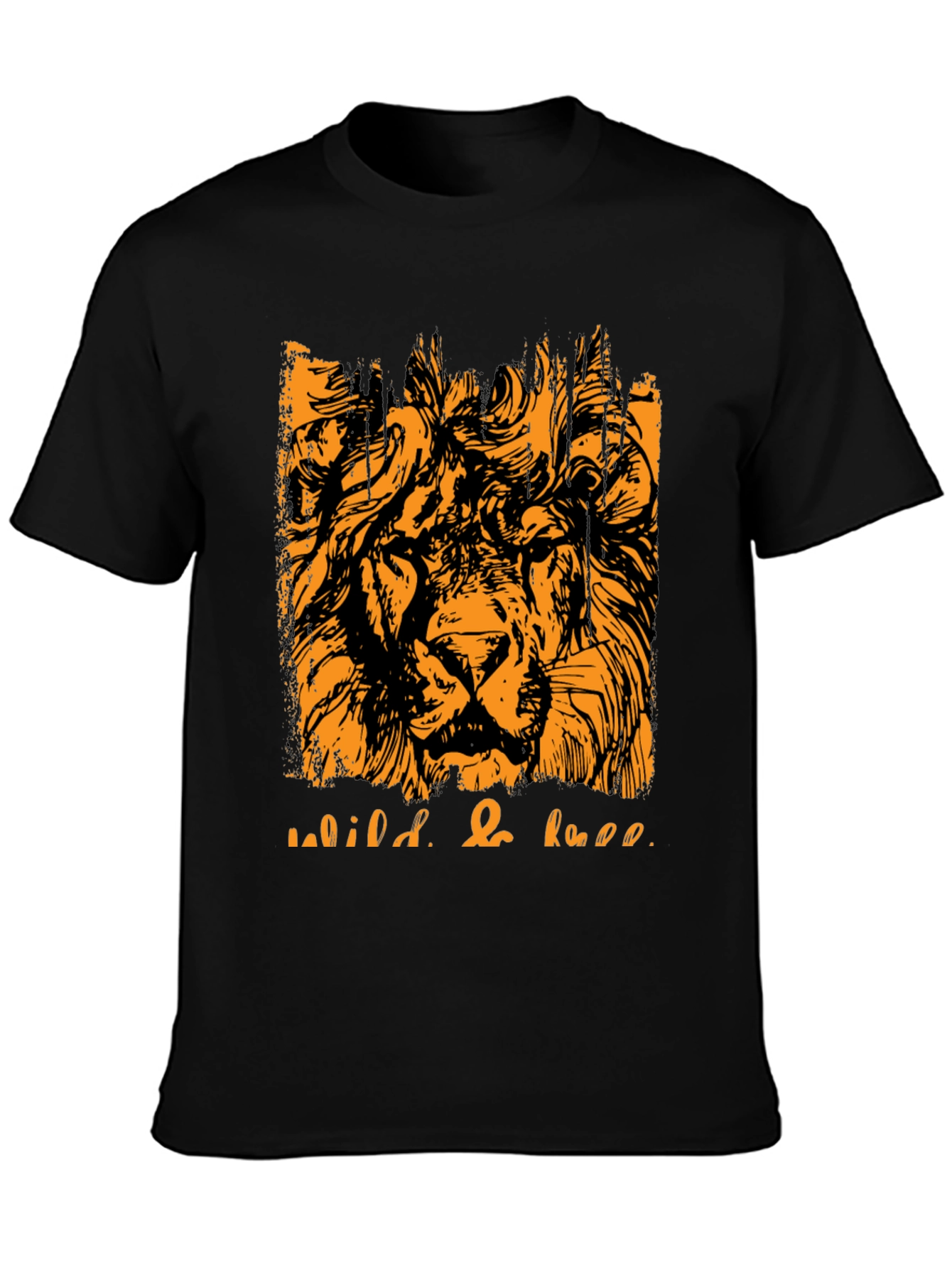 Wild & Free Lion Graphic Tee - Black