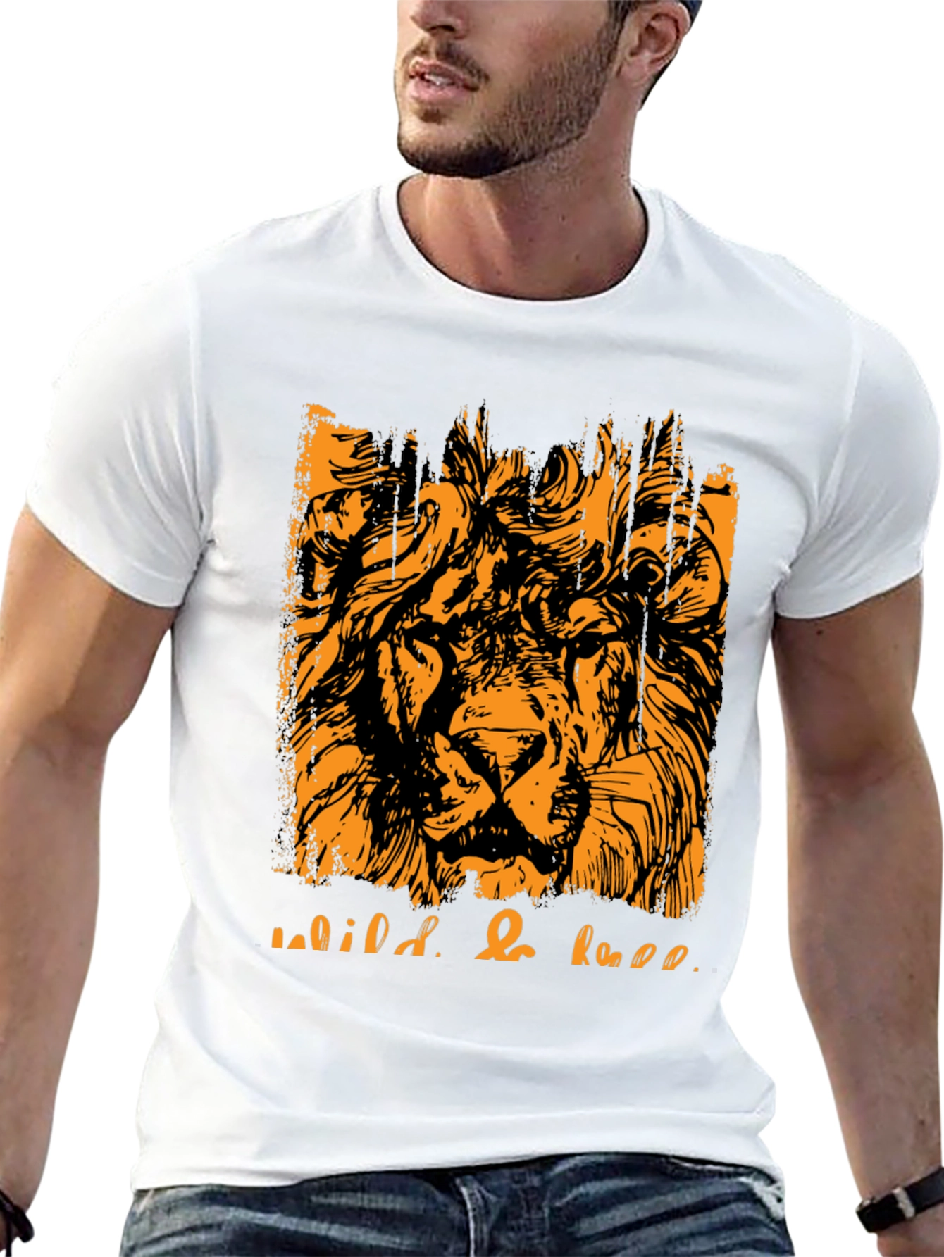 Wild & Free Lion Graphic Tee - Black